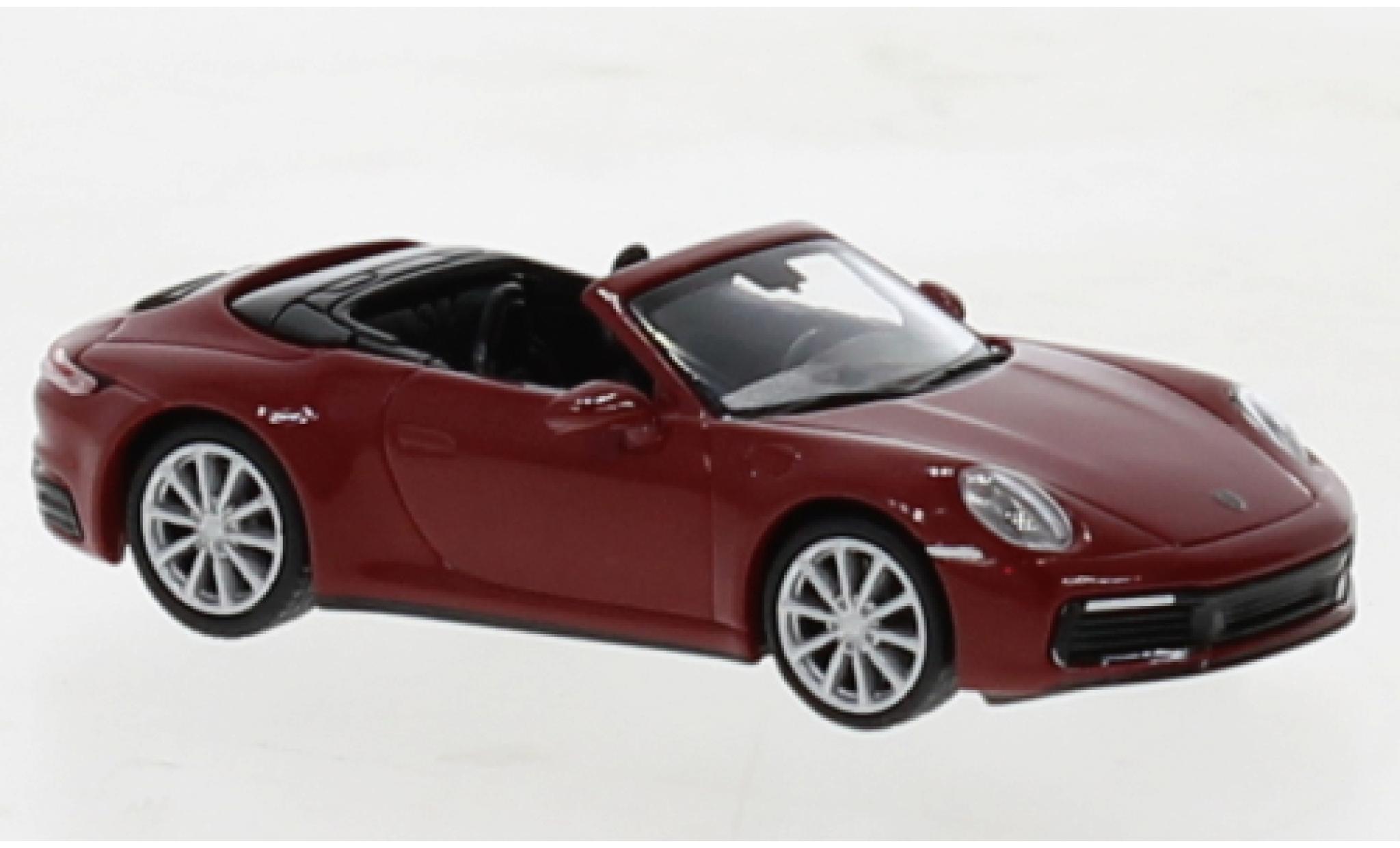 Porsche 992 4S 1/87 Minichamps 911  Carrera cabriolet red 2019 diecast model cars
