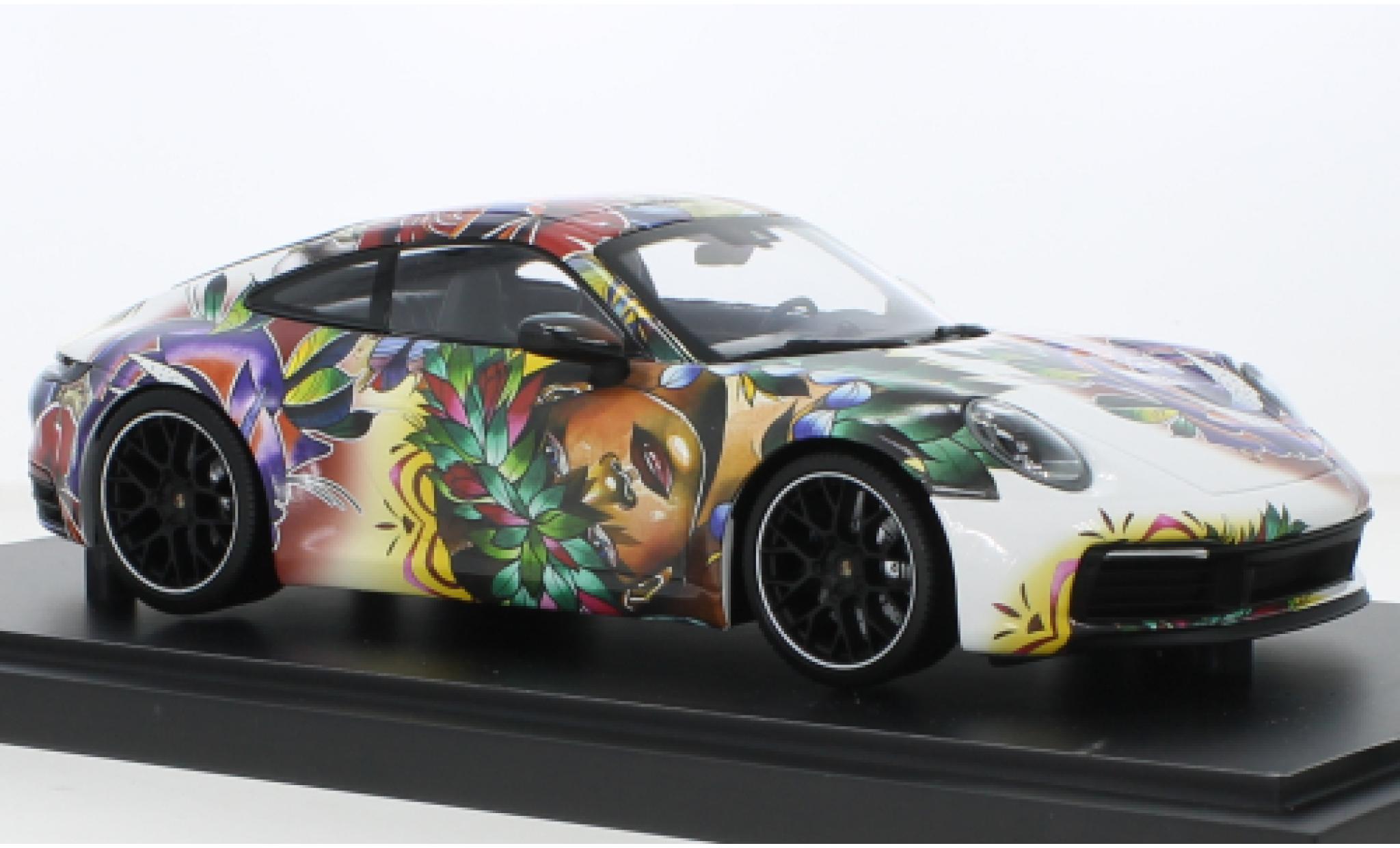 Porsche 992 4S 1/18 Minichamps 911  Carrera Flower Design 2019 diecast model cars