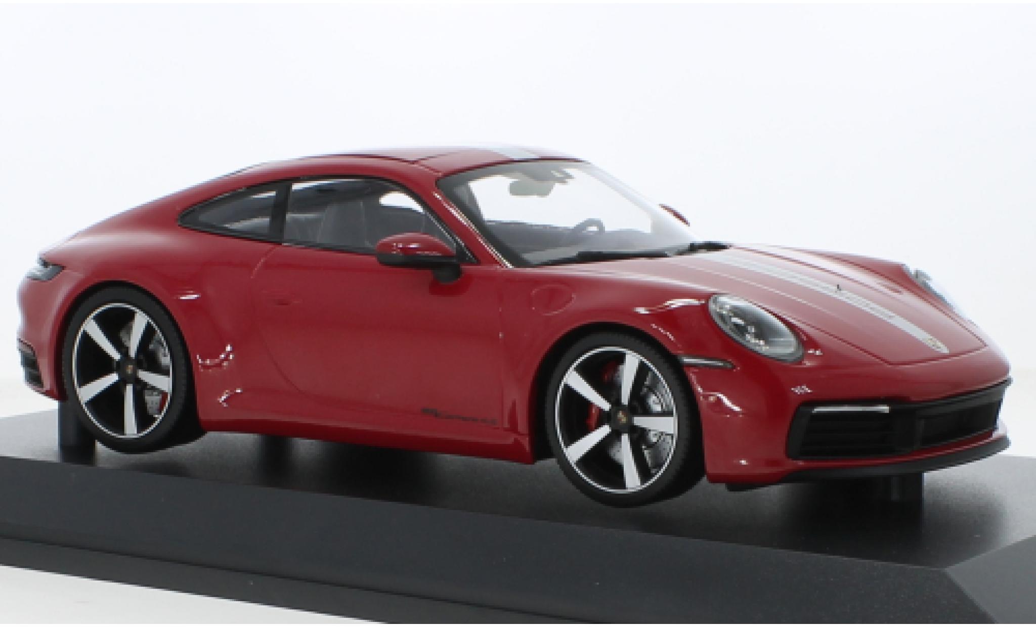 Porsche 992 4S 1/18 Minichamps 911  Carrera red/grey 2019 diecast model cars