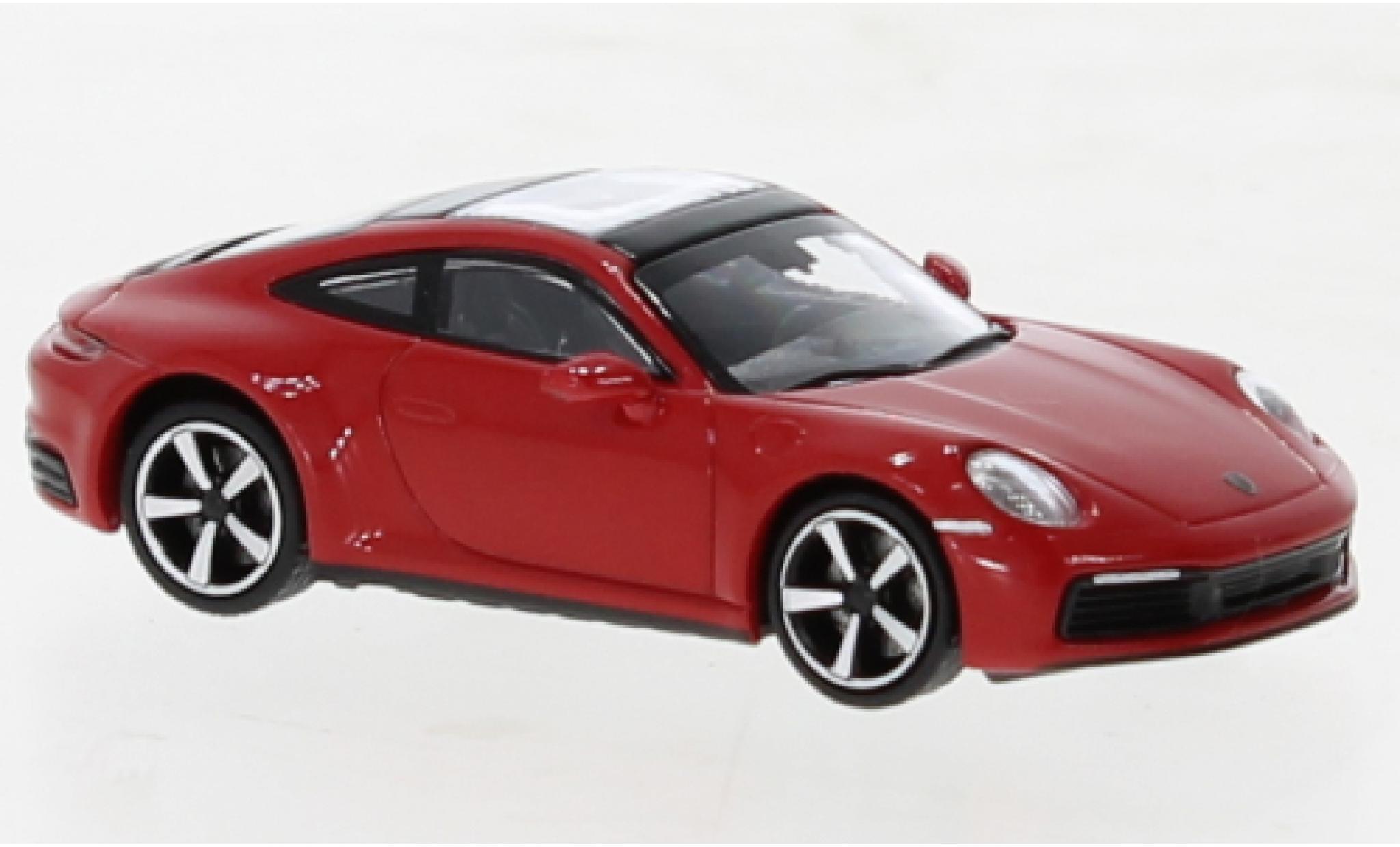Porsche 992 4S 1/87 Minichamps 911  Carrera red 2019 diecast model cars