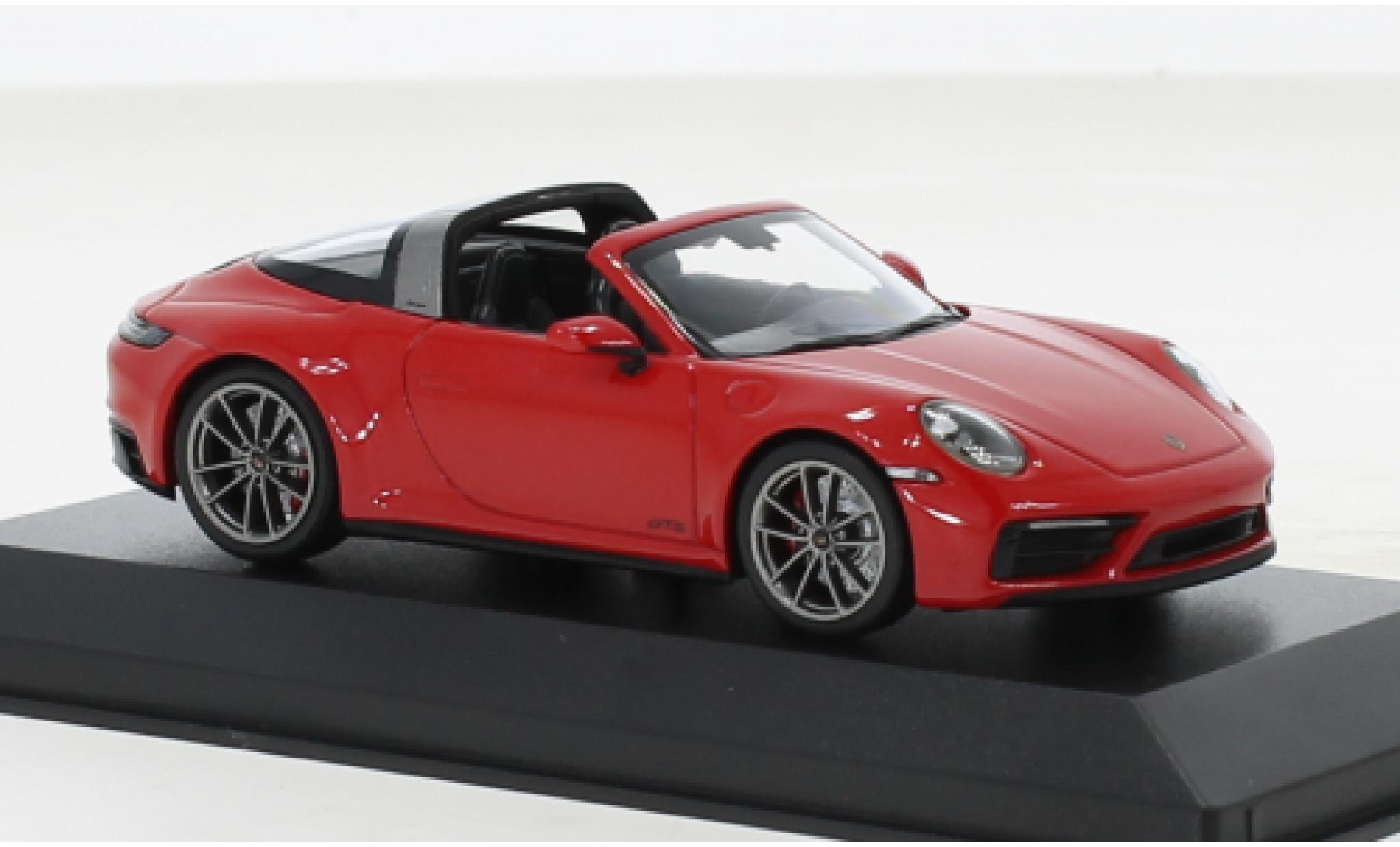 Porsche 992 Targa 1/43 Minichamps 911  4 GTS red 2022 diecast model cars