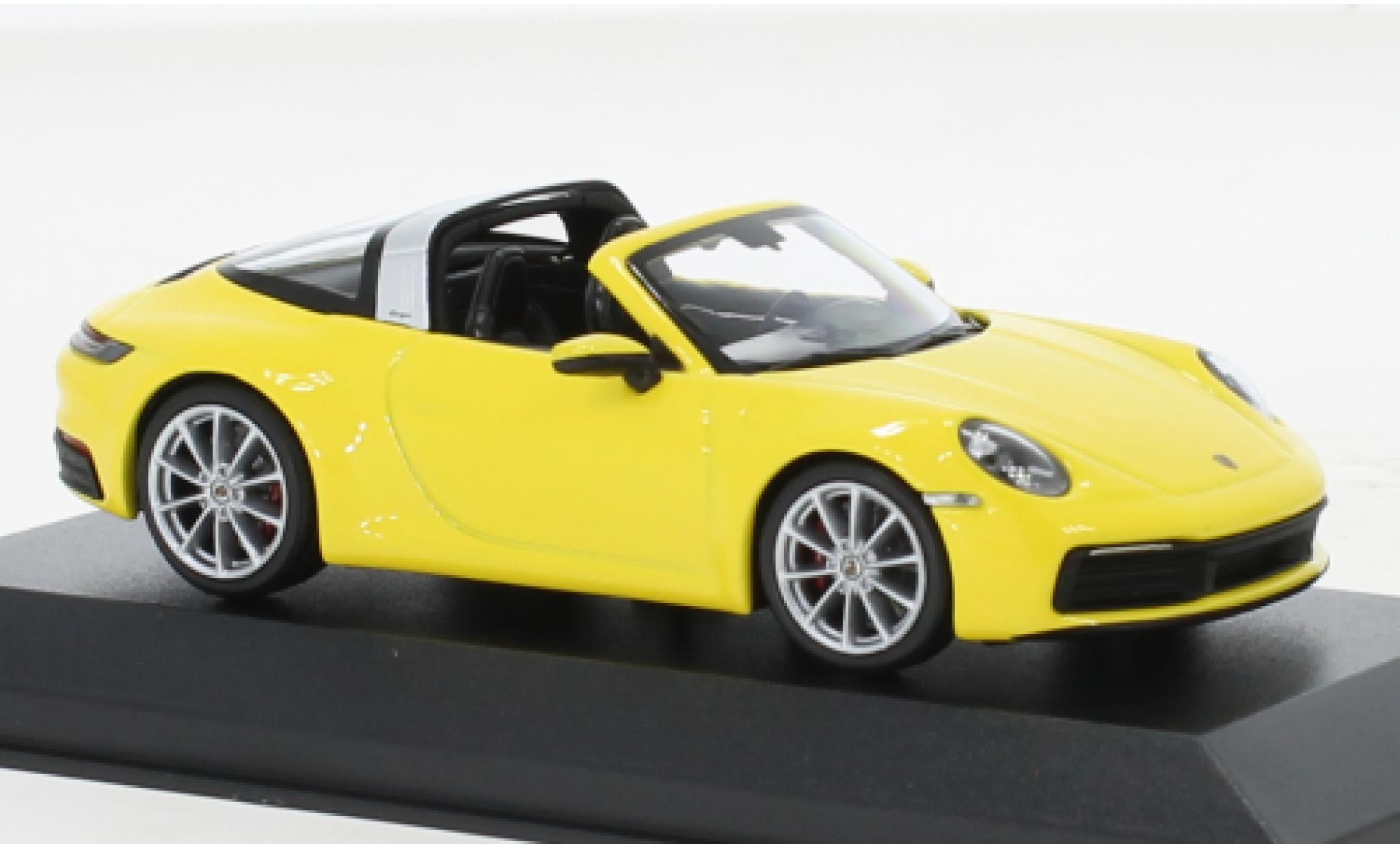 Porsche 992 Targa 1/43 Minichamps 911  4S yellow 2020 diecast model cars