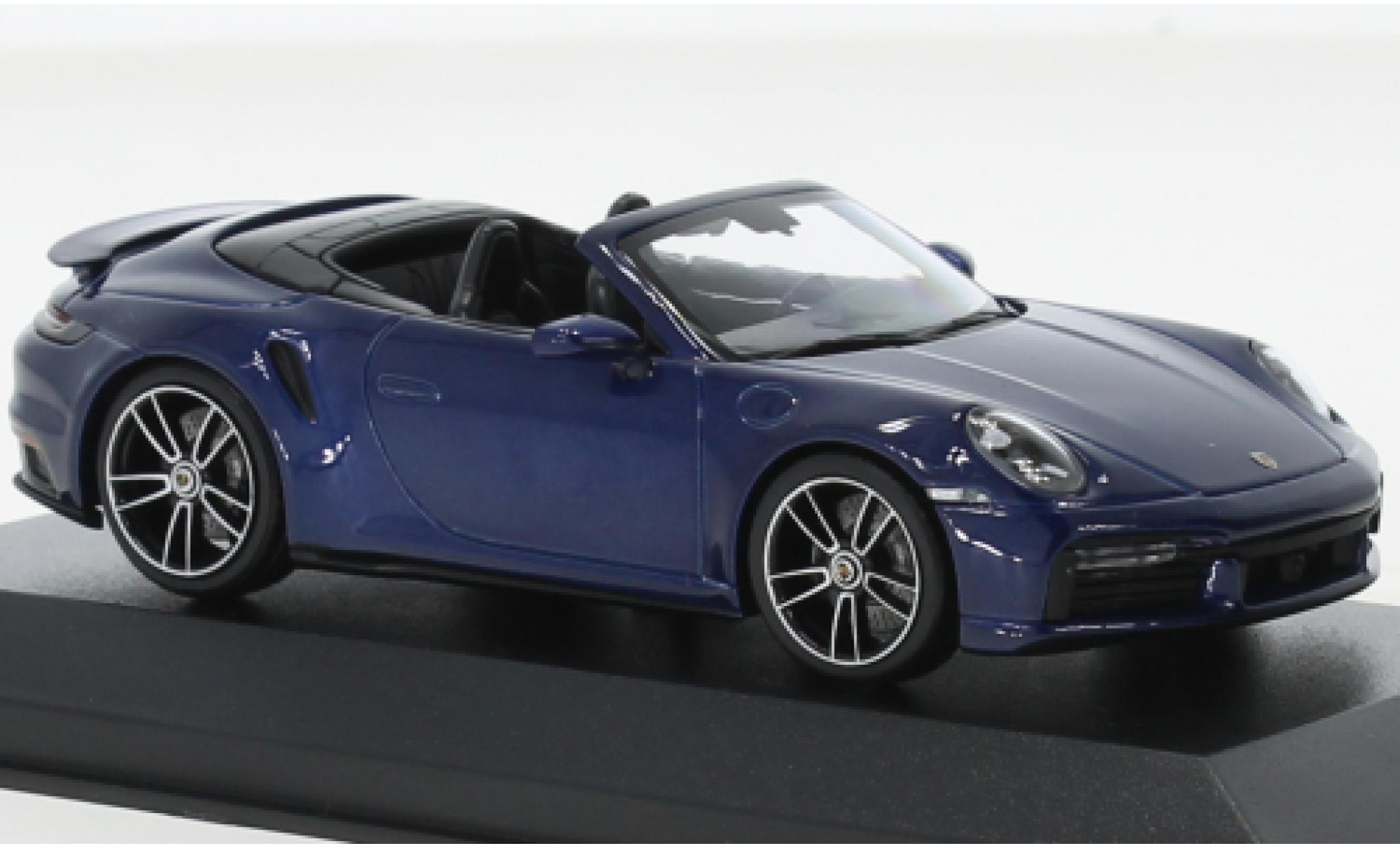 Porsche 992 Turbo s 1/43 Minichamps 911  Turbo S cabriolet metallise blue fonc&eacute; 2020 diecast model cars