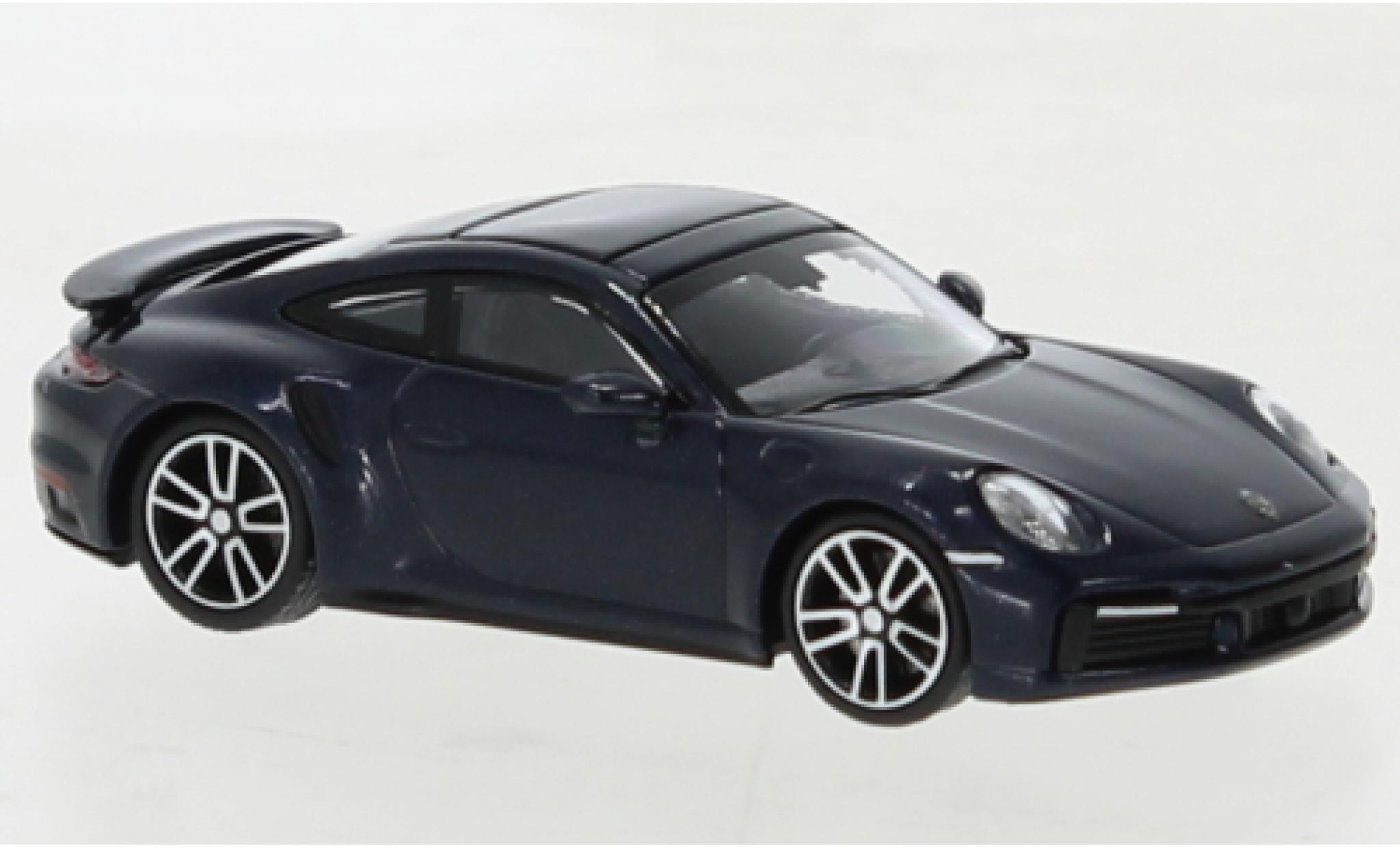 Porsche 992 Turbo s 1/87 Minichamps 911  Turbo S metallise blue fonc&eacute; 2020 diecast model cars
