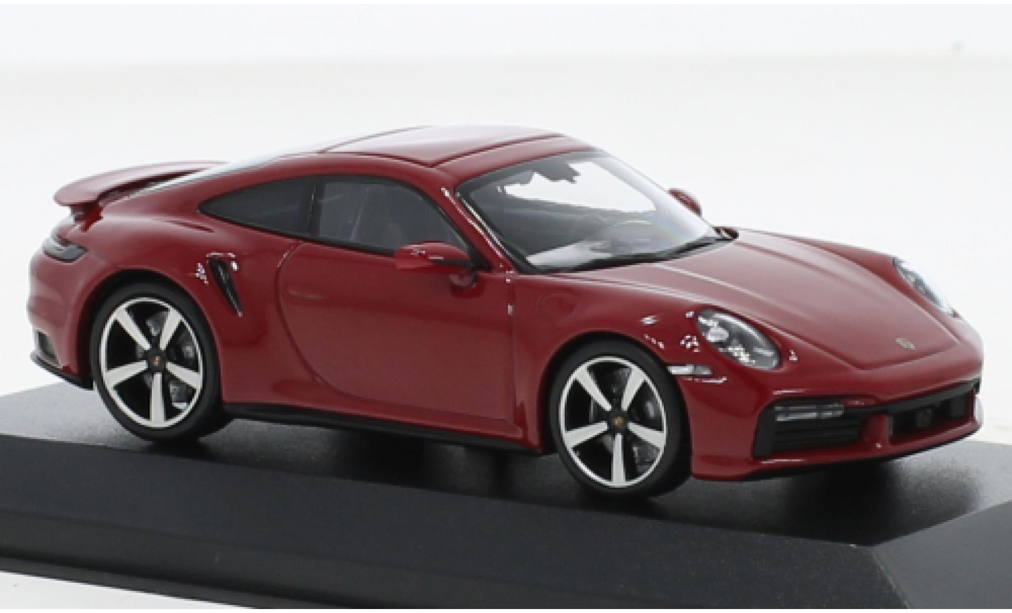 Porsche 992 Turbo s 1/43 Minichamps 911  Turbo S red fonc&eacute; 2020 diecast model cars