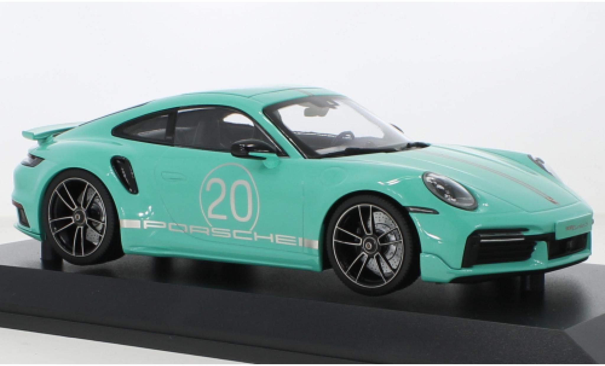 Porsche 992 Turbo s 1/18 Minichamps 911  Turbo S turquoise 2021 diecast model cars