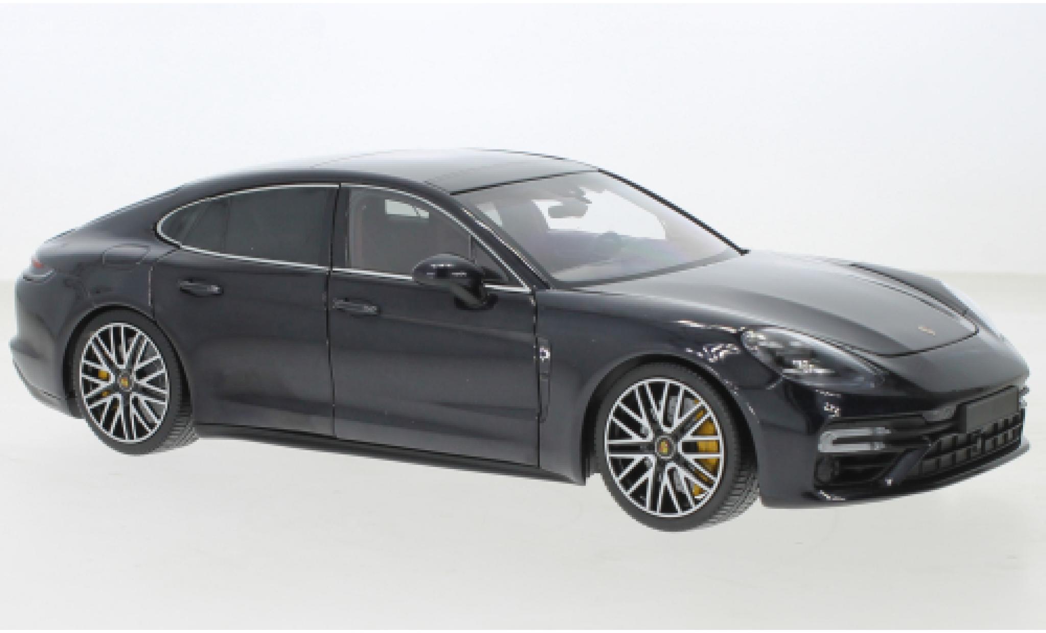 Porsche Panamera Turbo S 1/18 Minichamps metallise blue fonc&eacute; 2020 diecast model cars