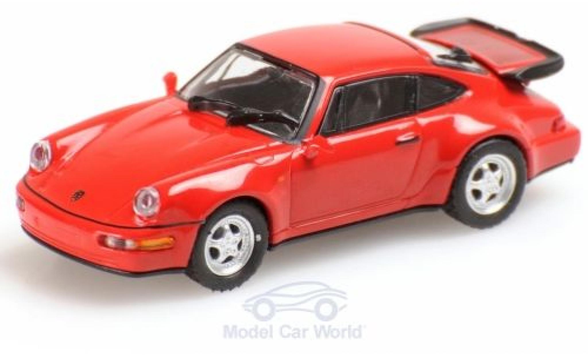 Porsche 964 Turbo 1/87 Minichamps 911 () Turbo red 1990 diecast model cars