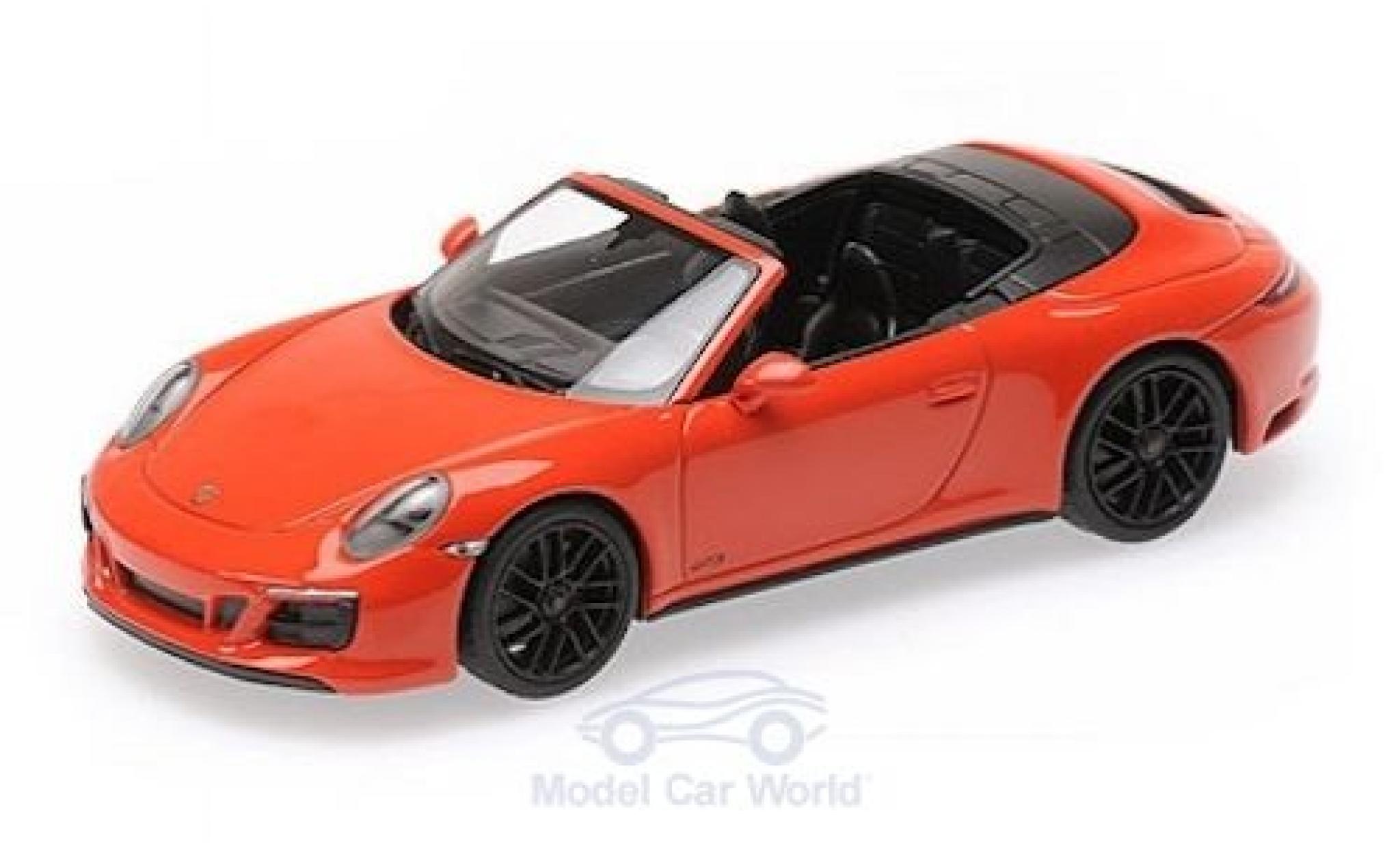 Porsche 991 GTS 1/43 Minichamps 911 (.2) Carrera 4 GTS Convertible orange 2017 diecast model cars