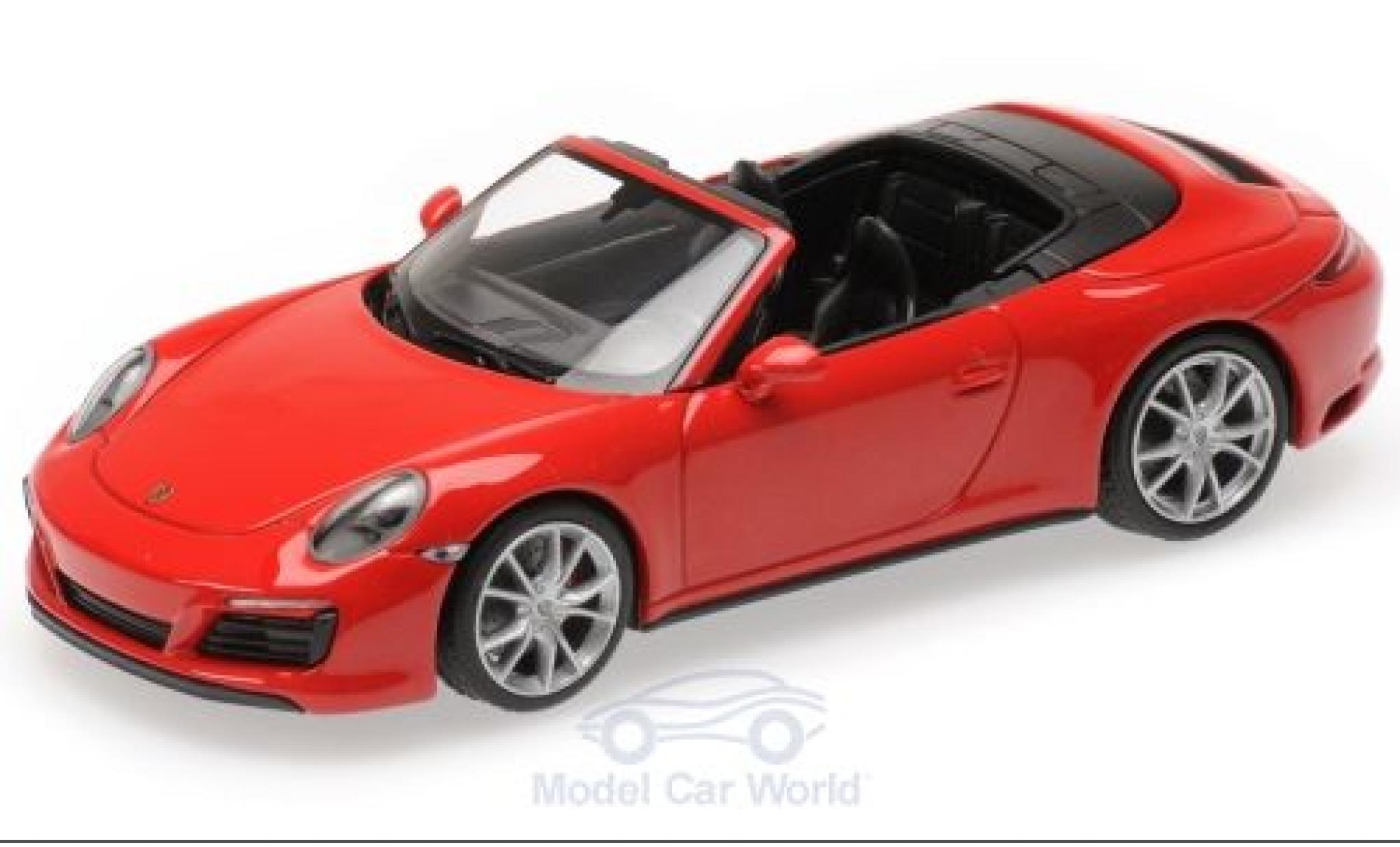 Porsche 991 4S 1/43 Minichamps 911 (.2) Carrera 4S Convertible red 2016 diecast model cars