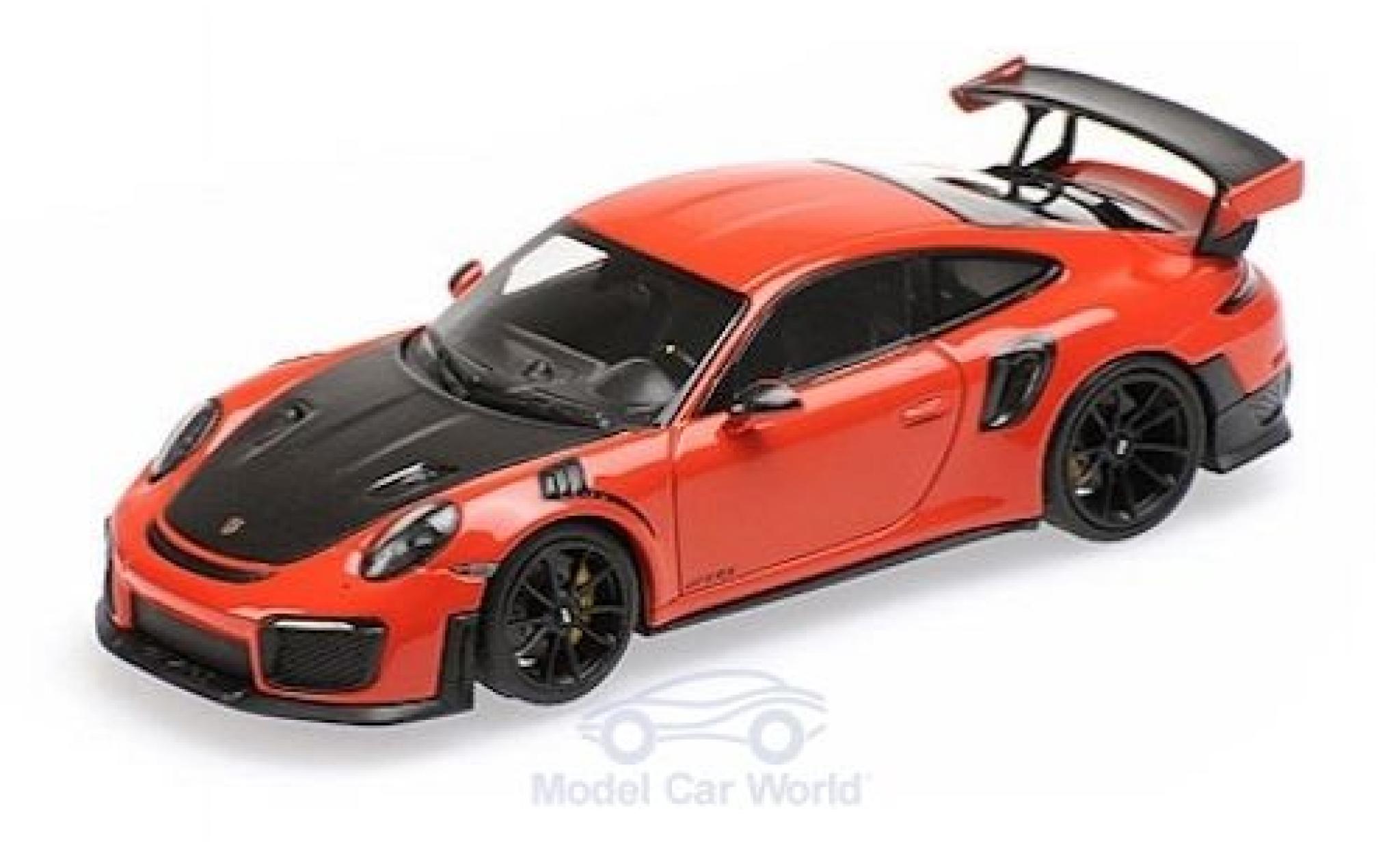Porsche 991 GT2 RS 1/43 Minichamps 911 (.2) GT2 RS orange/black 2018 diecast model cars