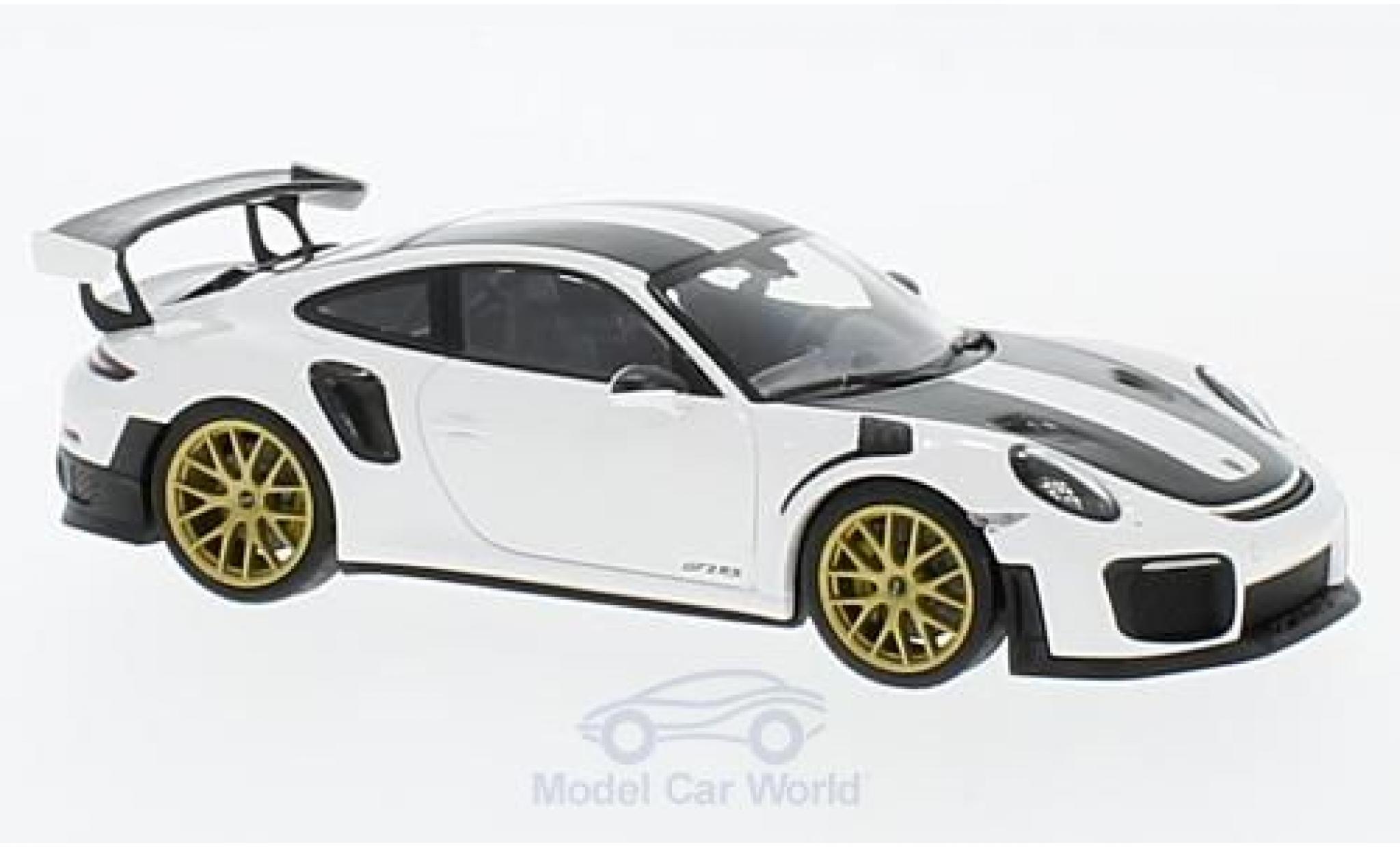 Porsche 991 GT2 RS 1/43 Minichamps 911 (.2) GT2RS white 2018 Weissach-Package diecast model cars