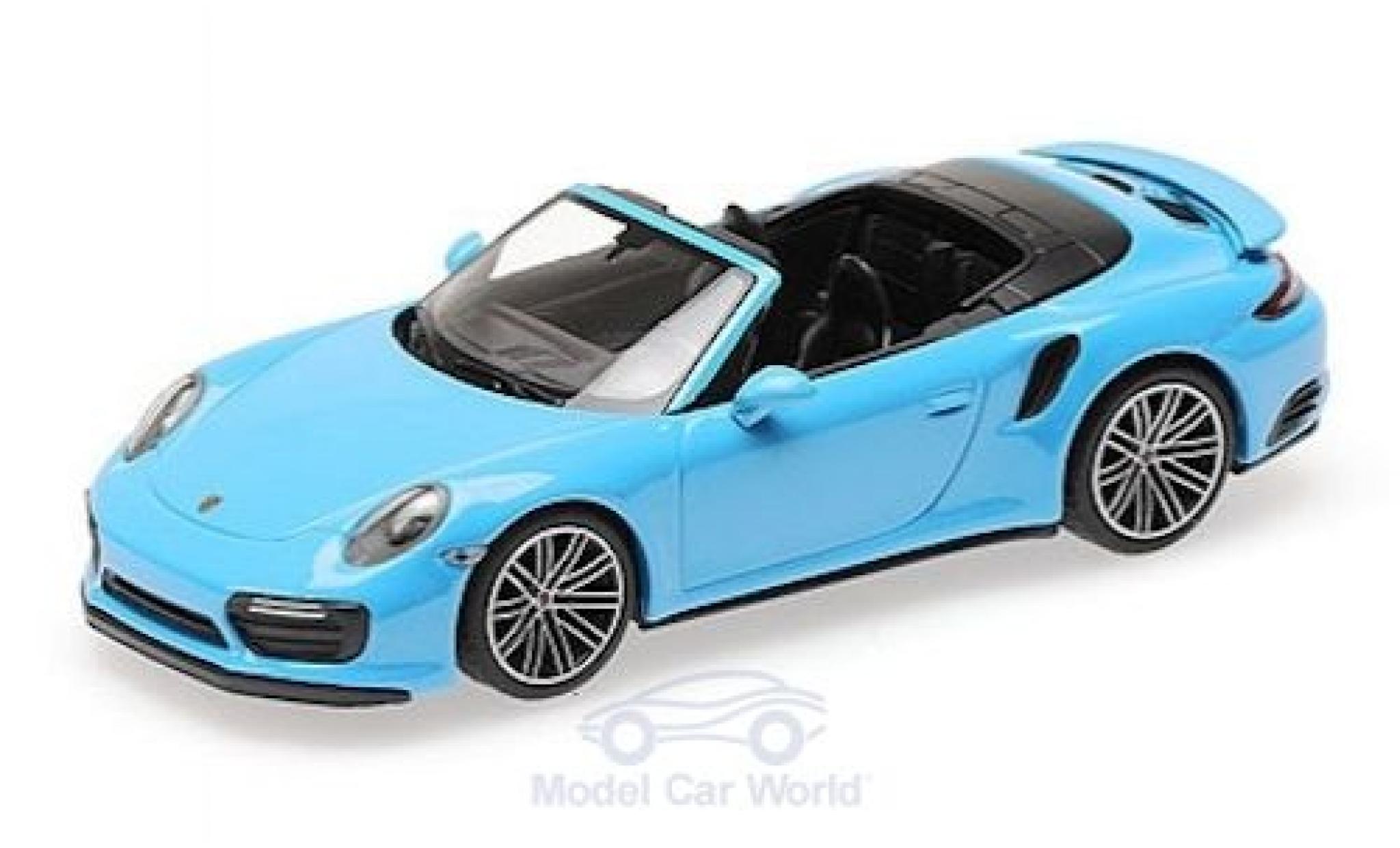 Porsche 991 Turbo S 1/43 Minichamps 911 (.2) Turbo S Convertible blue 2016 diecast model cars