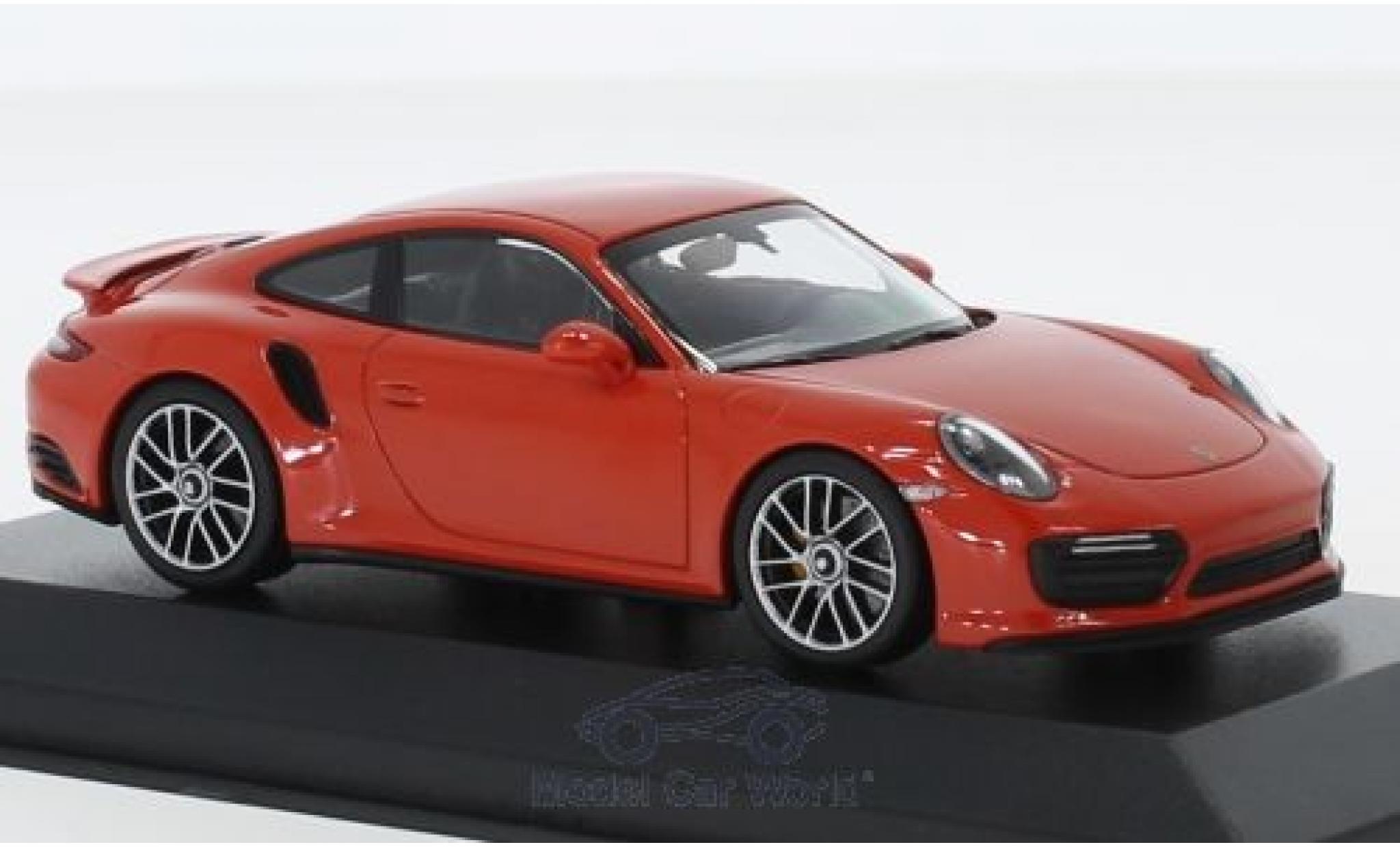 Porsche 991 Turbo S 1/43 Minichamps 911 (.2) Turbo S orange 2017 diecast model cars