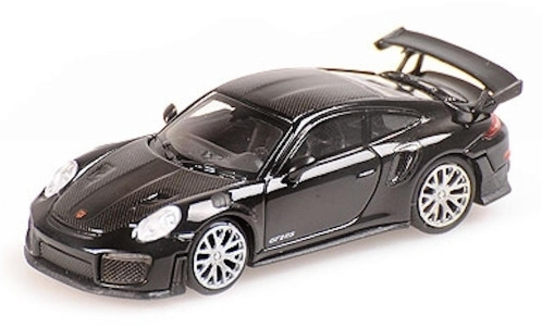 Porsche 991 GT2 RS 1/87 Minichamps 911 () GT2 RS black 2018 mit Carbon-Streifen diecast model cars