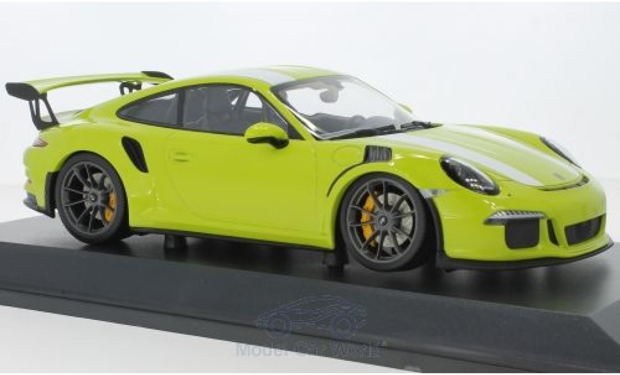 Porsche 991 GT3 RS 1/18 Minichamps 911 () GT3 RS green/white 2015 diecast model cars