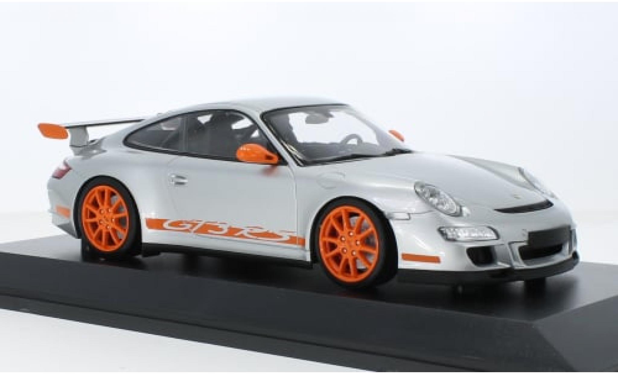 Porsche 991 GT3 RS 1/18 Minichamps 911  silver/orange 2007 1:18 diecast model cars