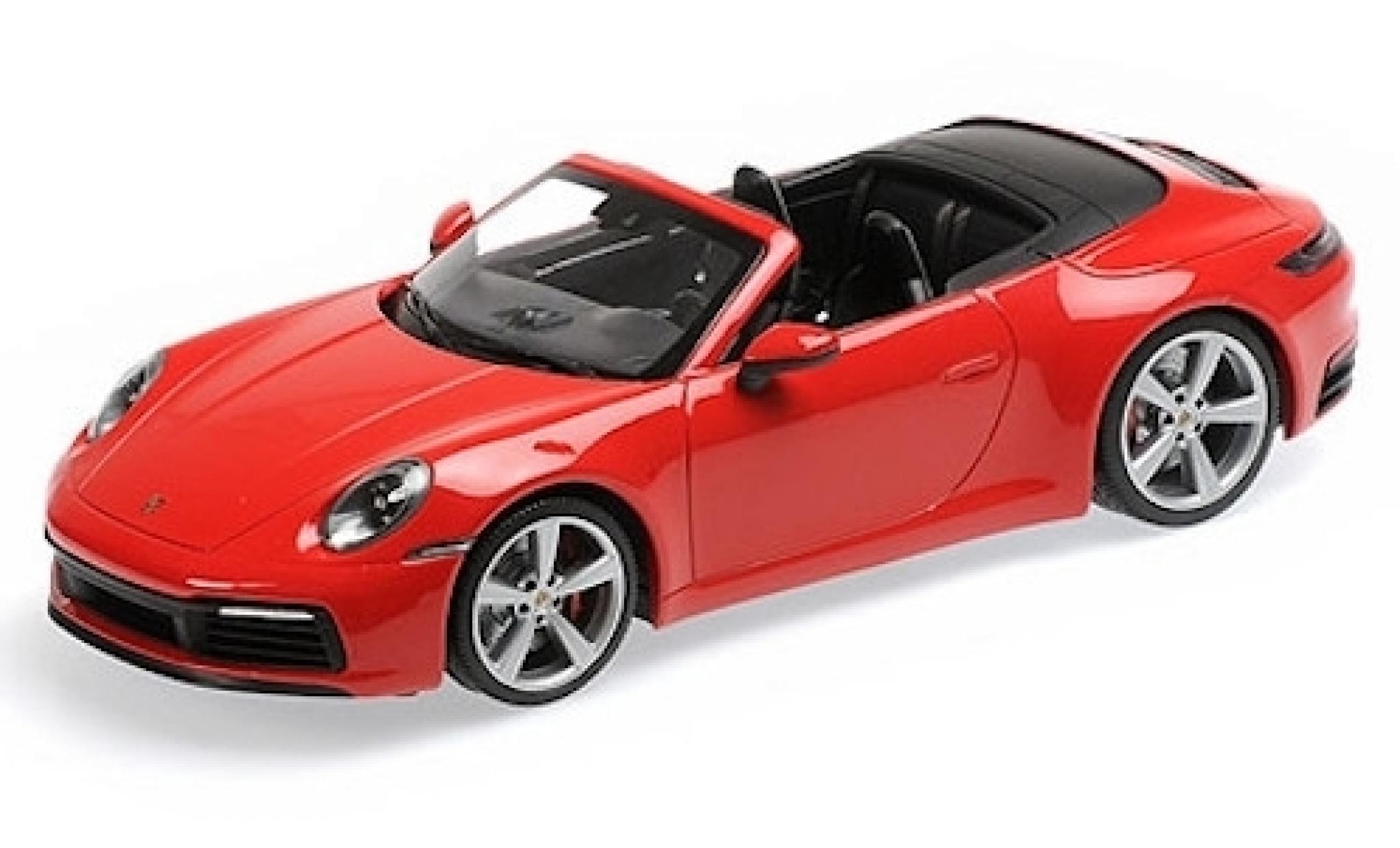 Porsche 992 4S 1/18 Minichamps 911 () Carrera 4S Convertible red 2019 diecast model cars