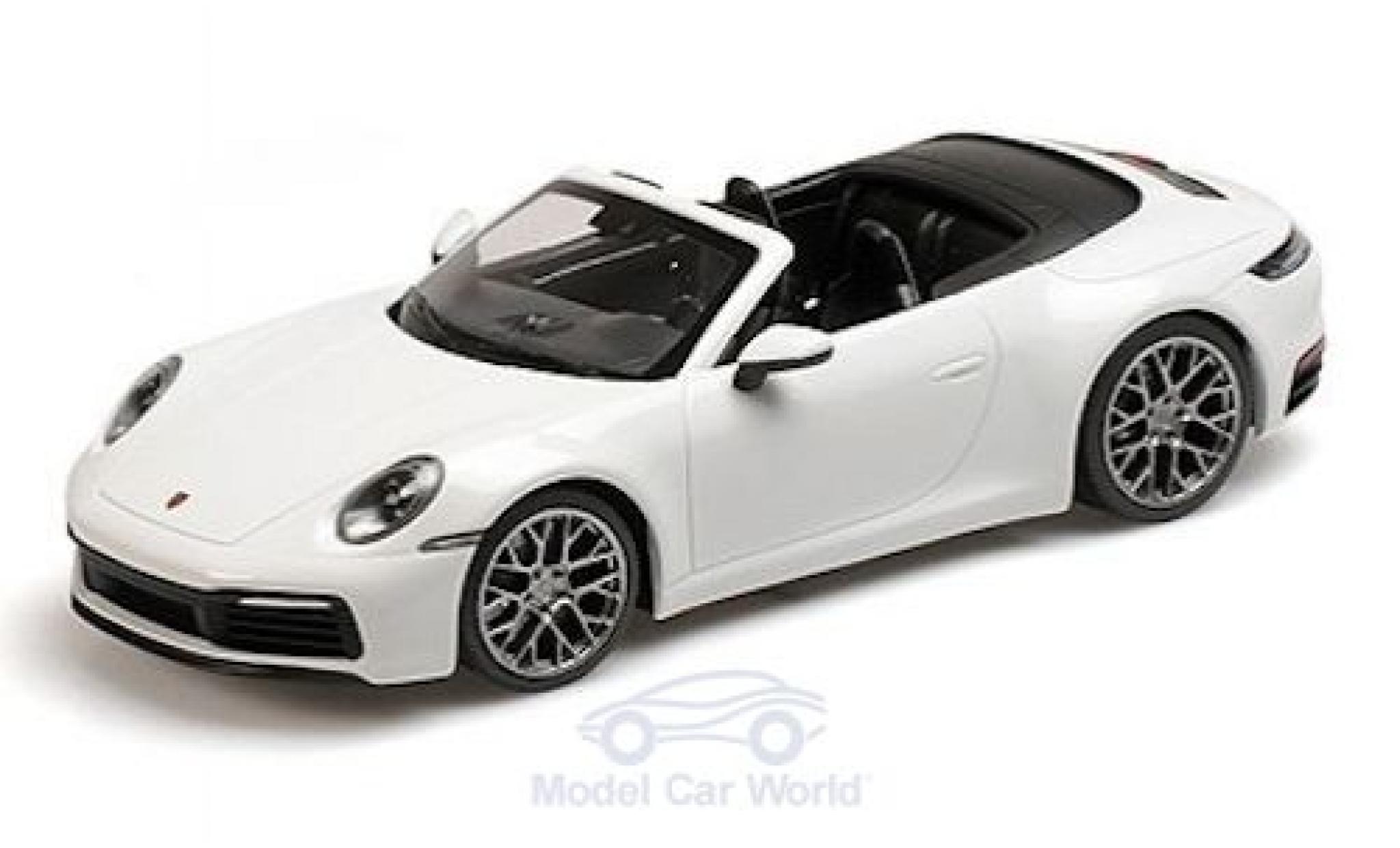 Porsche 992 4S 1/18 Minichamps 911 () Carrera 4S Convertible white 2019 diecast model cars
