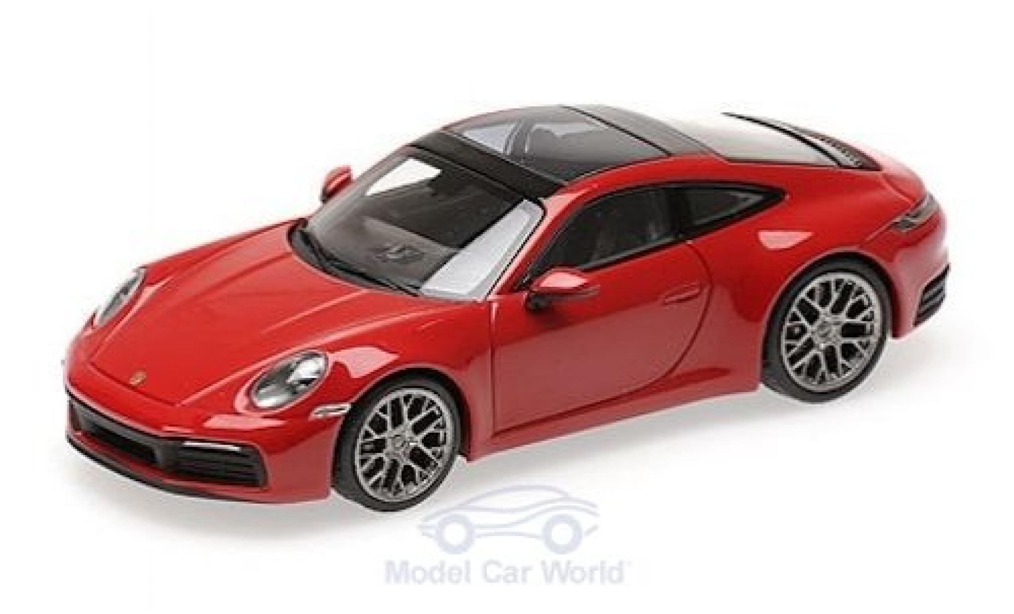 Porsche 992 4S 1/43 Minichamps 911 () Carrera 4S red 2019 diecast model cars