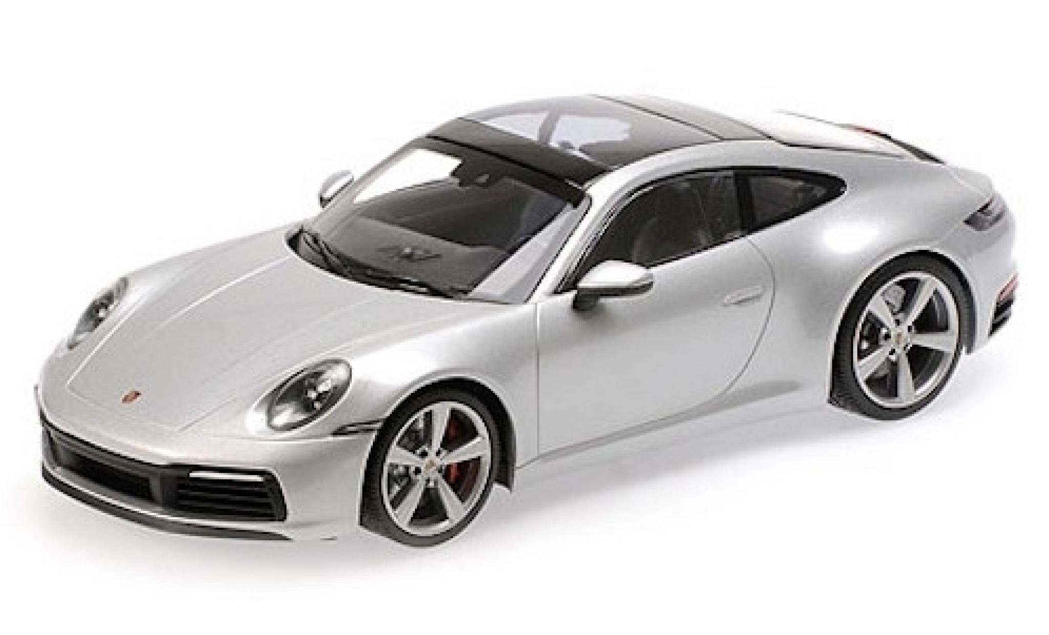 Porsche 992 4S 1/18 Minichamps 911 () Carrera 4S grey 2019 diecast model cars