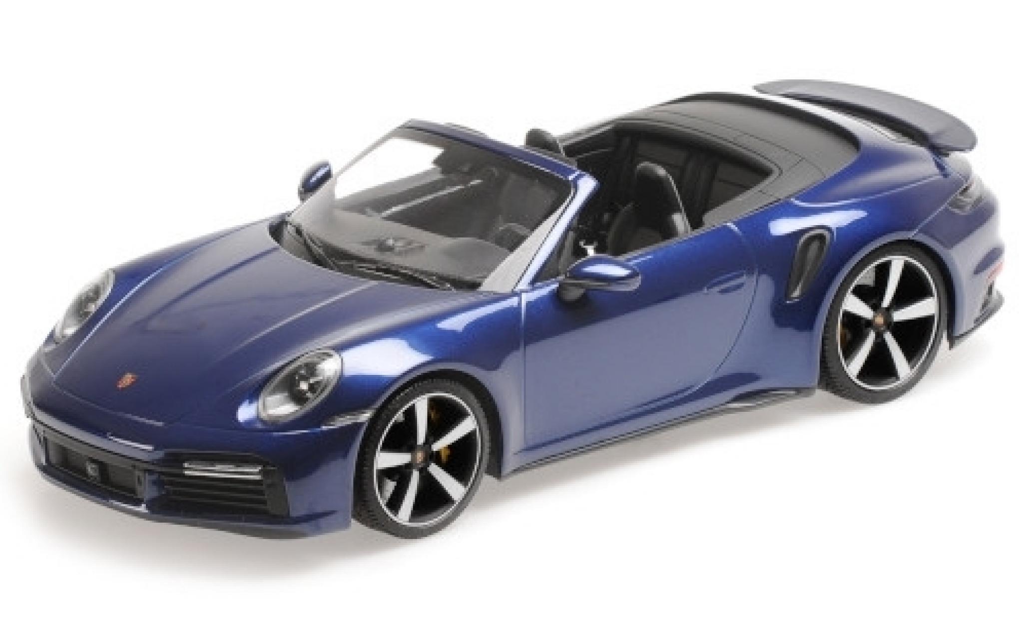 Porsche 992 Turbo s 1/18 Minichamps 911 () Turbo S Convertible metallic blue 2020 diecast model cars