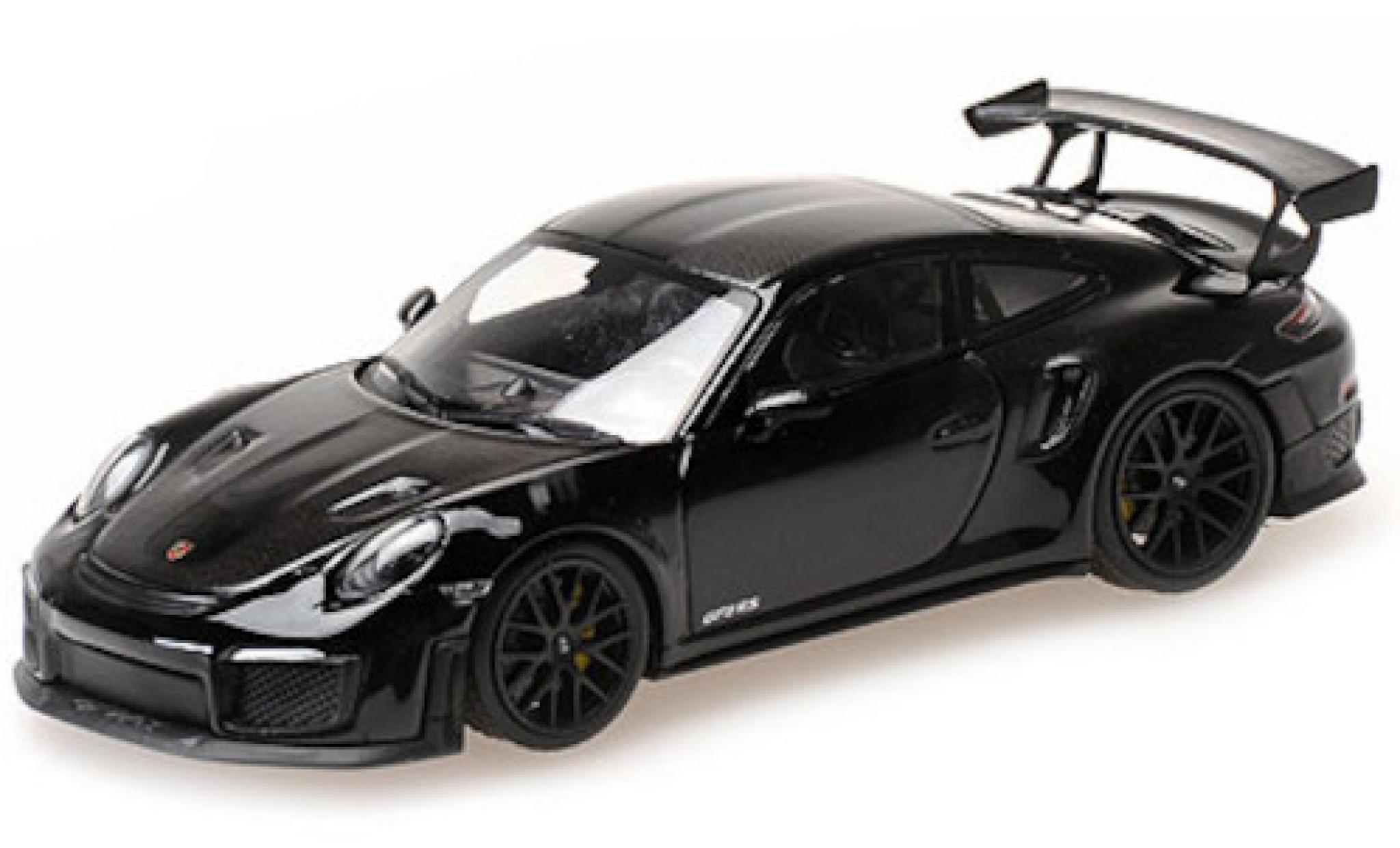 Porsche 991 GT2 RS 1/43 Minichamps 911 GT2 RS (.2) black/carbon 2018 Weissachpaket avec black jantes diecast model cars