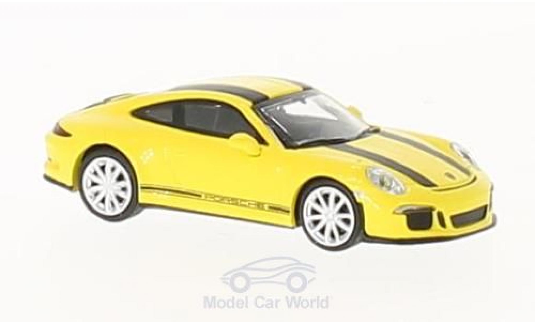 Porsche 991 R 1/87 Minichamps 911 R yellow/black 2016 diecast model cars