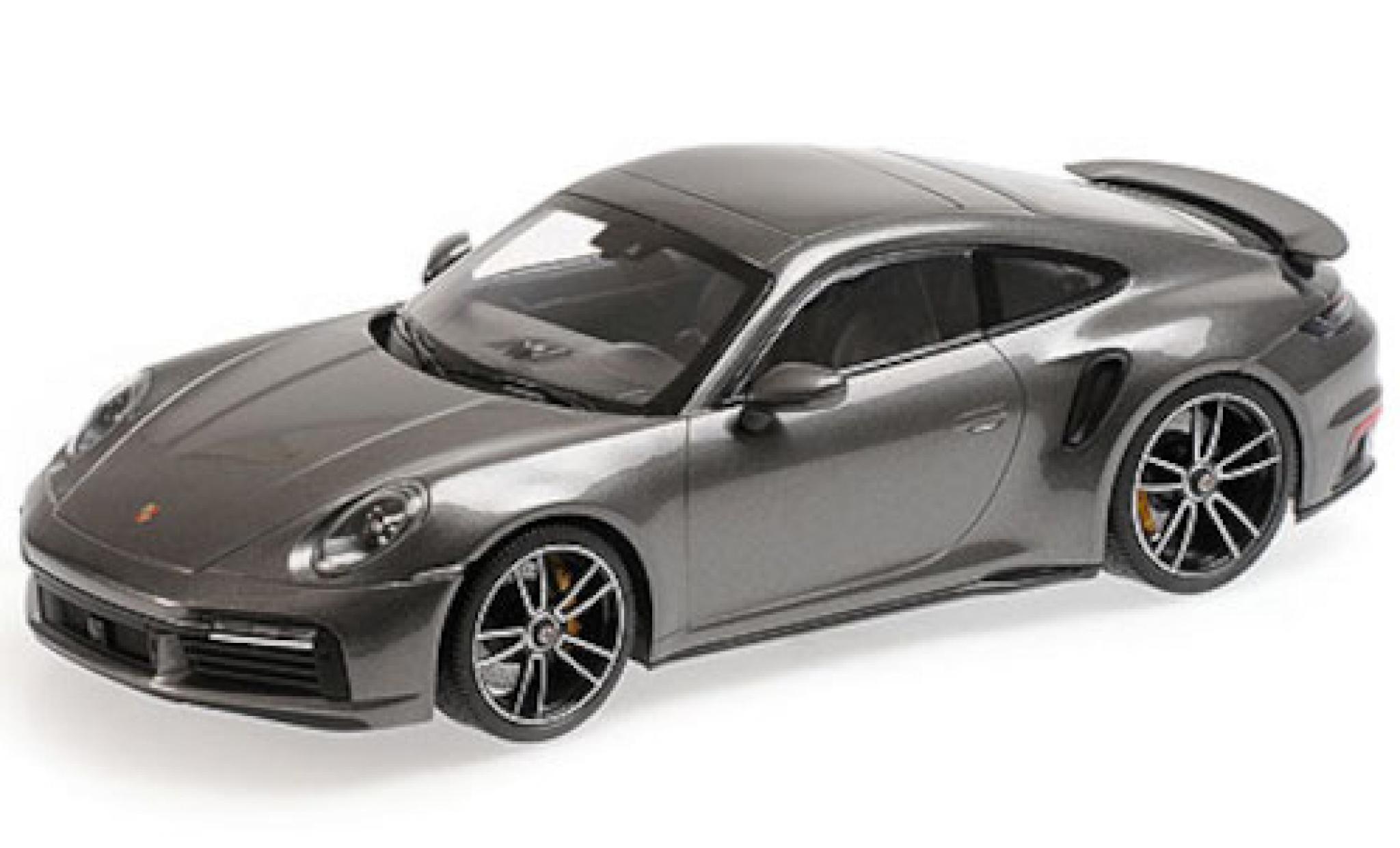 Porsche 992 Turbo s 1/18 Minichamps 911 Turbo S () metallic grey 2020 diecast model cars