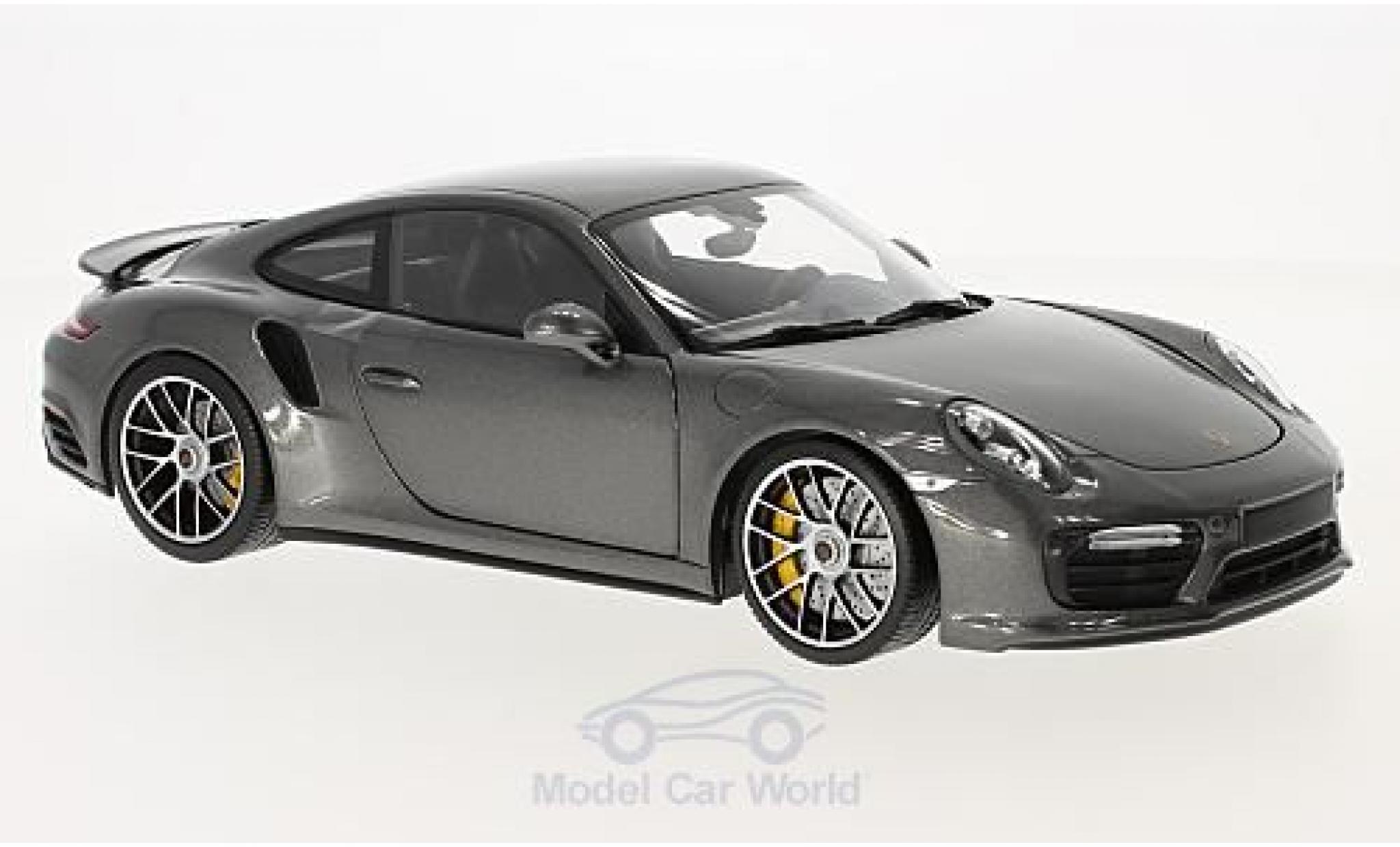 Porsche 991 Turbo S 1/18 Minichamps 911 Turbo S metallic grey 2016 diecast model cars