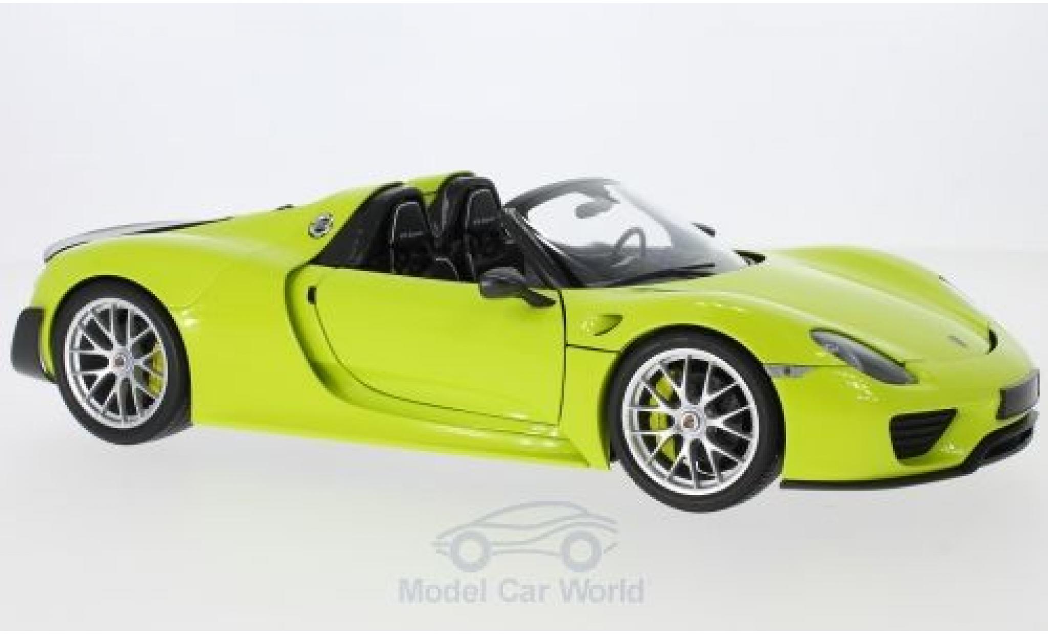 Porsche 918 1/18 Minichamps Spyder green/carbon 2015 Weissach Package diecast model cars