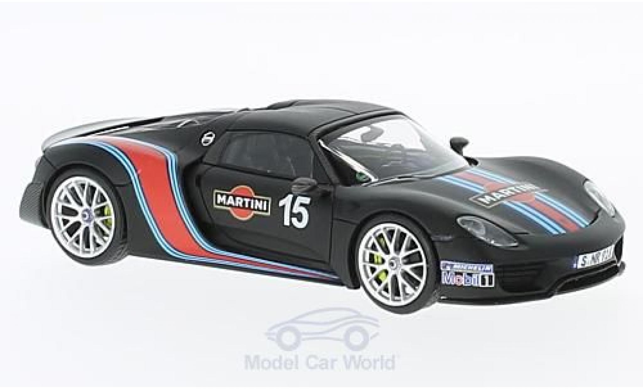 Porsche 918 2013 1/43 Minichamps Spyder Weissach-Package matt-black Martini 2013 diecast model cars