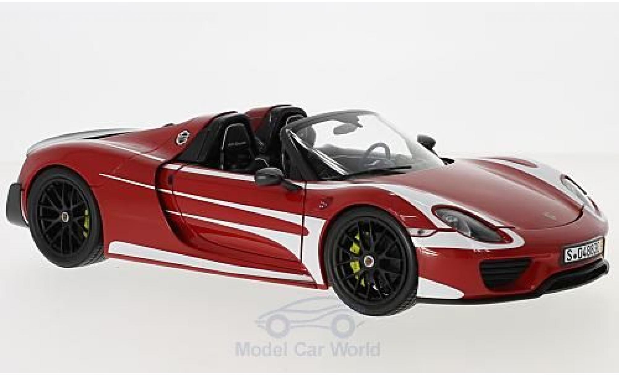 Porsche 918 1/18 Minichamps Spyder Weissach Package red/white 2015 diecast model cars