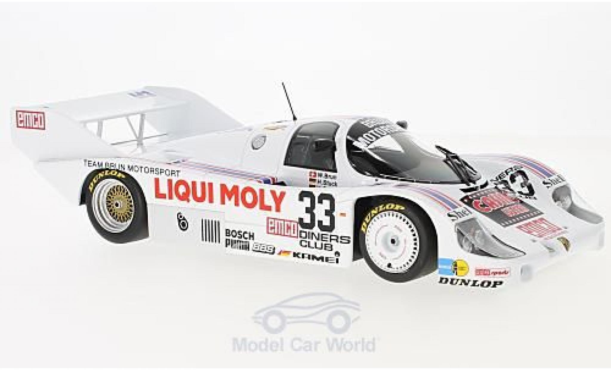Porsche 956 1983 1/18 Minichamps K No.33 Brun Motorsport Liqui Moly 1000km Spa 1983 H-J.Stuck/H.Grohs/W.Brun diecast model cars