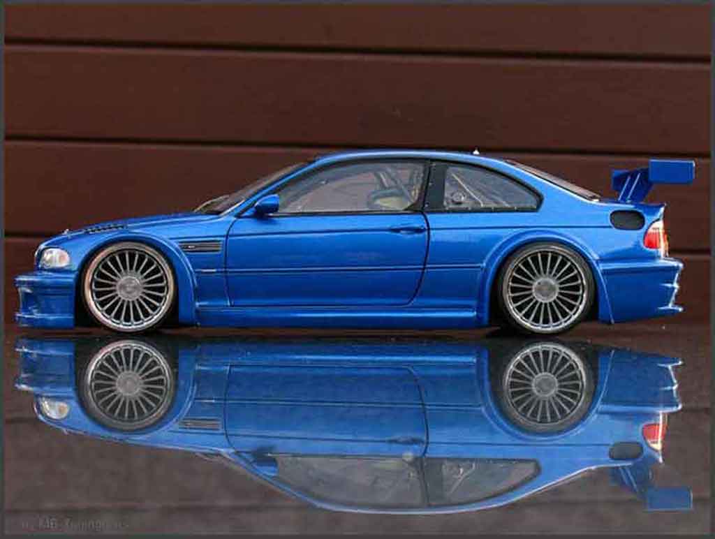 Bmw M3 coupe GTR E46 blue jantes 20 pouces 1/18 Minichamps