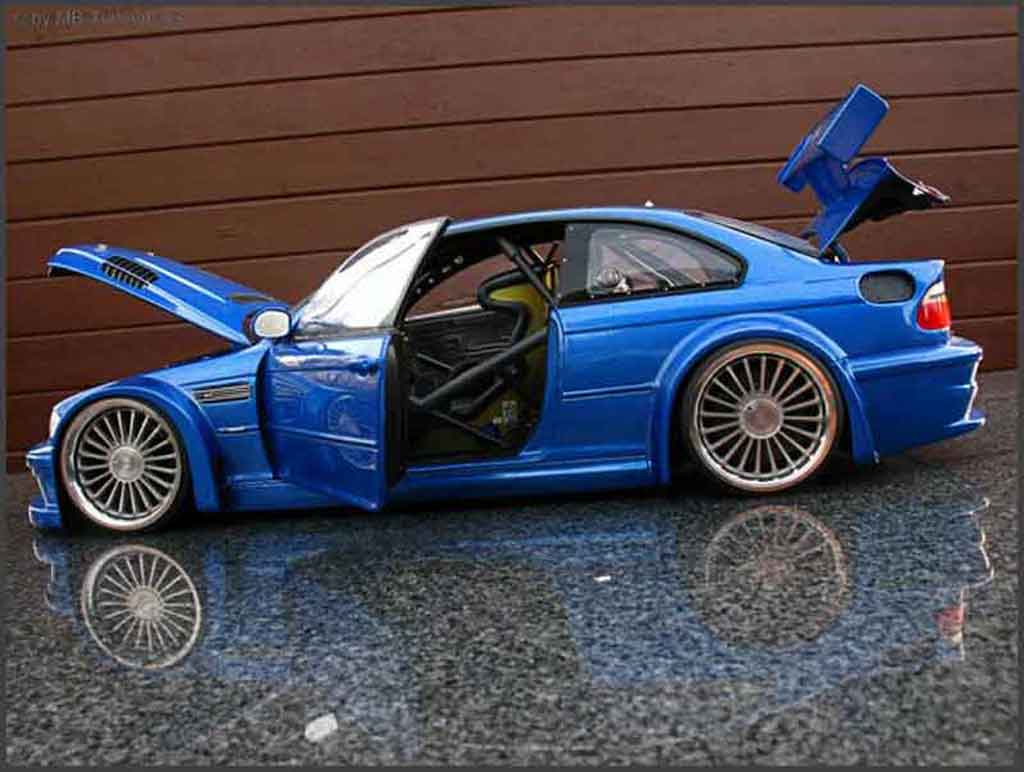 Bmw M3 coupe GTR E46 blue jantes 20 pouces 1/18 Minichamps