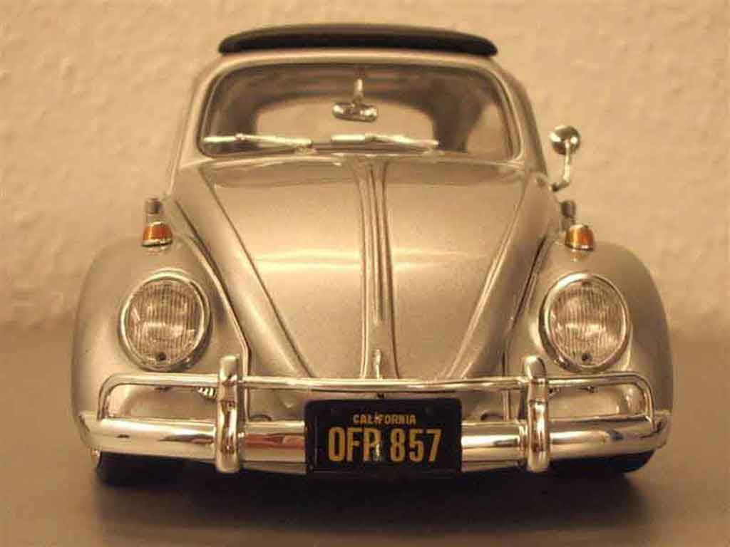Volkswagen Kafer 1/18 Burago coxinelle grey jantes bords larges diecast model cars
