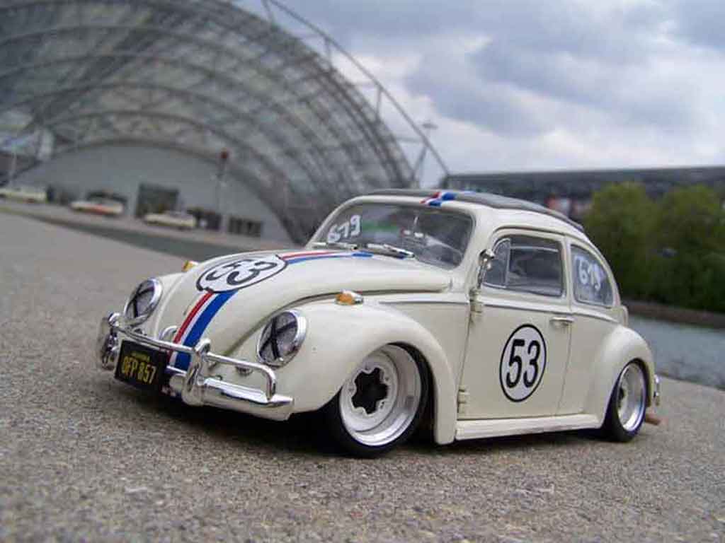 Volkswagen Kafer Herbie 1/18 Burago Herbie coxinelle jantes bords larges diecast model cars