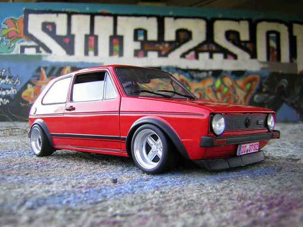 Volkswagen Golf 1 GTI 1/18 Solido rouge 1 GTI jantes 13 pouces diecast model cars