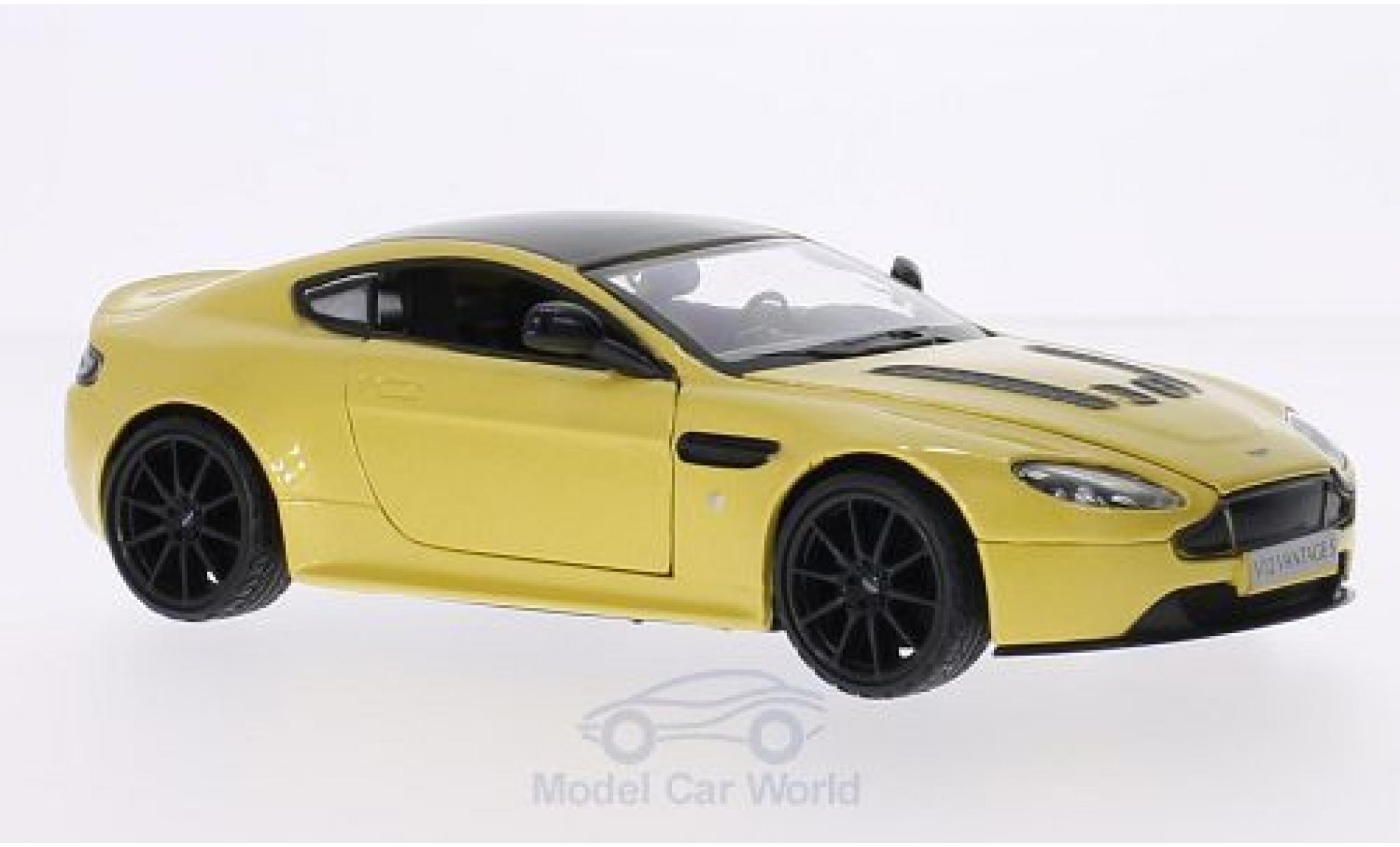 Aston Martin V12 Vantage 1/24 Motormax Vantage S metallic yellow/black diecast model cars