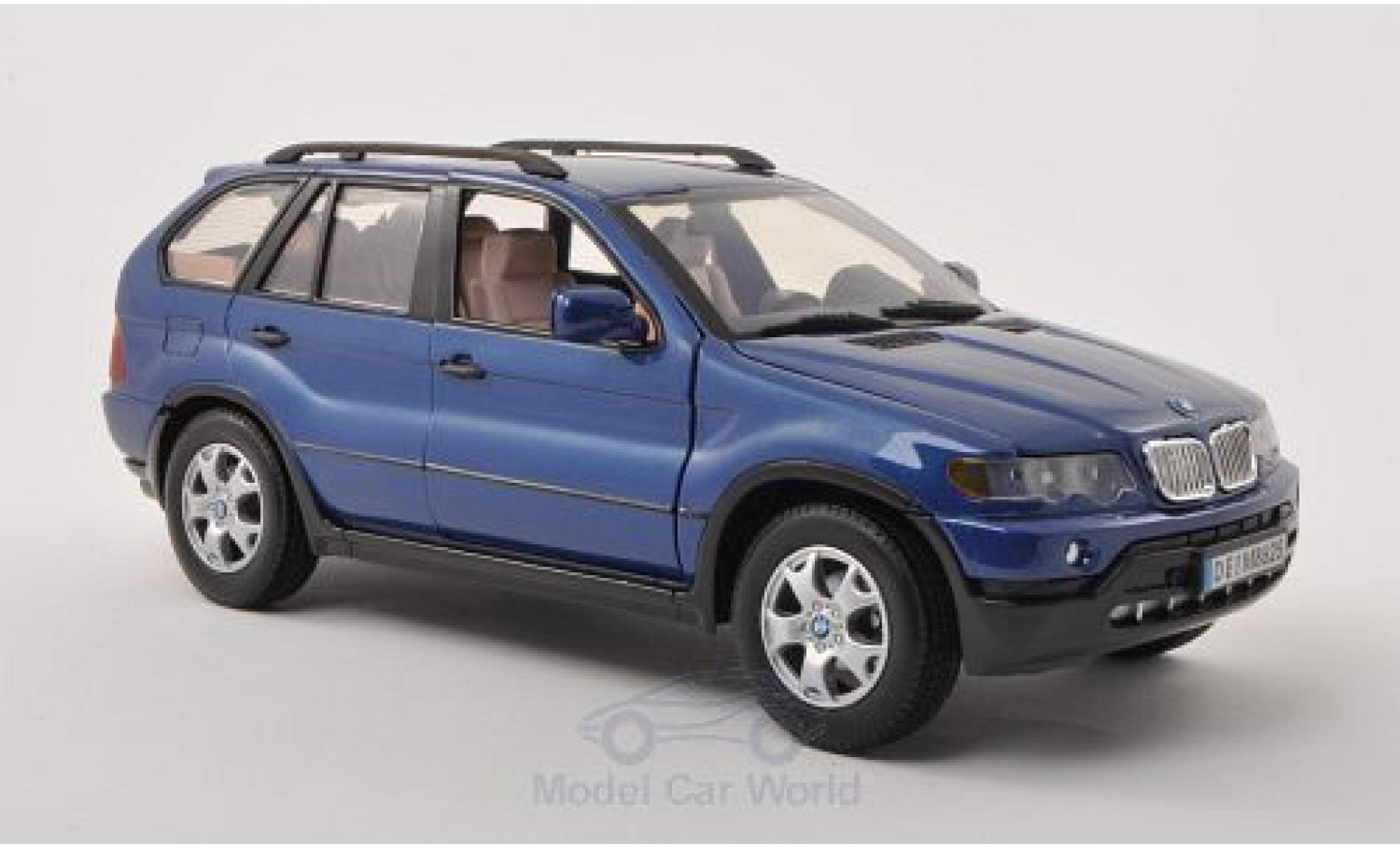 Bmw X5 E53 1/18 Motormax (E53) metallic blue diecast model cars