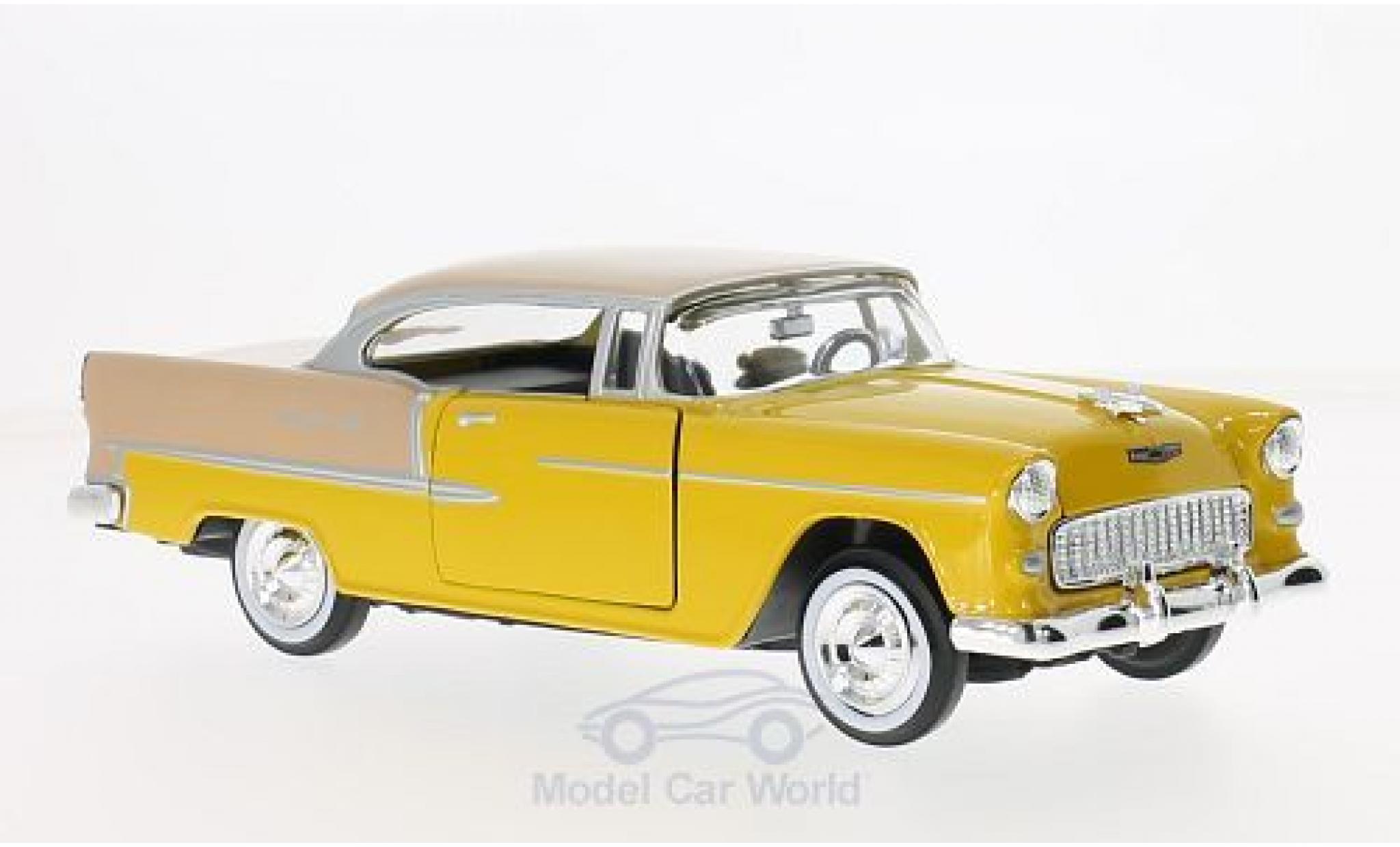Chevrolet Bel Air 1/24 Motormax yellow/brown 1955 diecast model cars