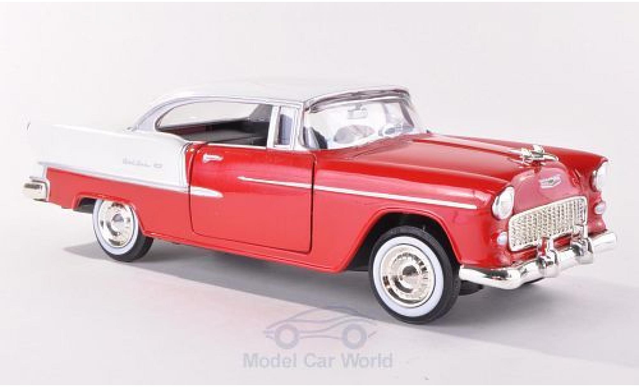 Chevrolet Bel Air 1/24 Motormax red/white 1955 ohne Vitrine diecast model cars
