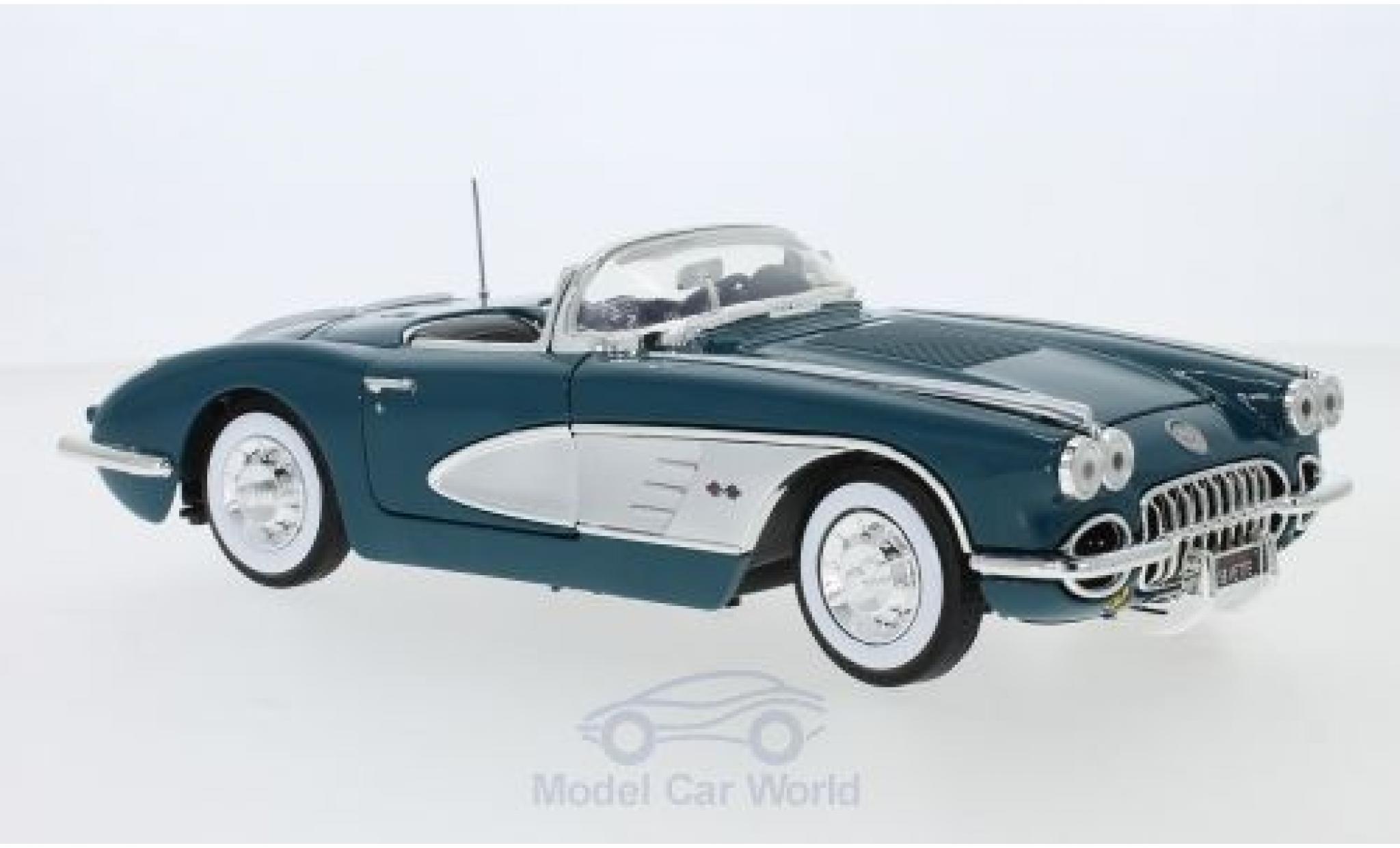 Chevrolet Corvette 1/18 Motormax C1 t&uuml;rkis/grey 1958 diecast model cars