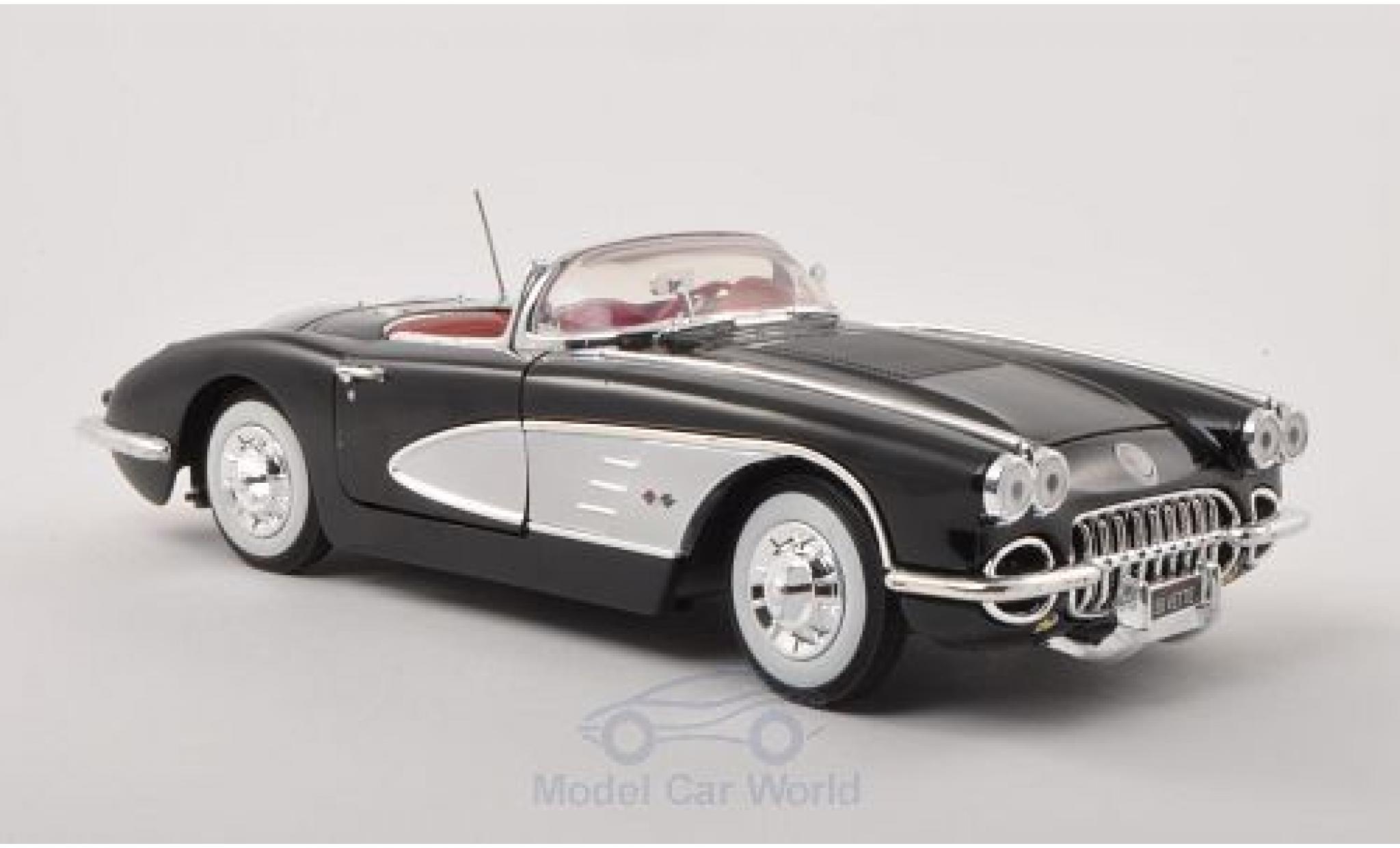 Chevrolet Corvette 1/18 Motormax C1 black/grey 1958 diecast model cars