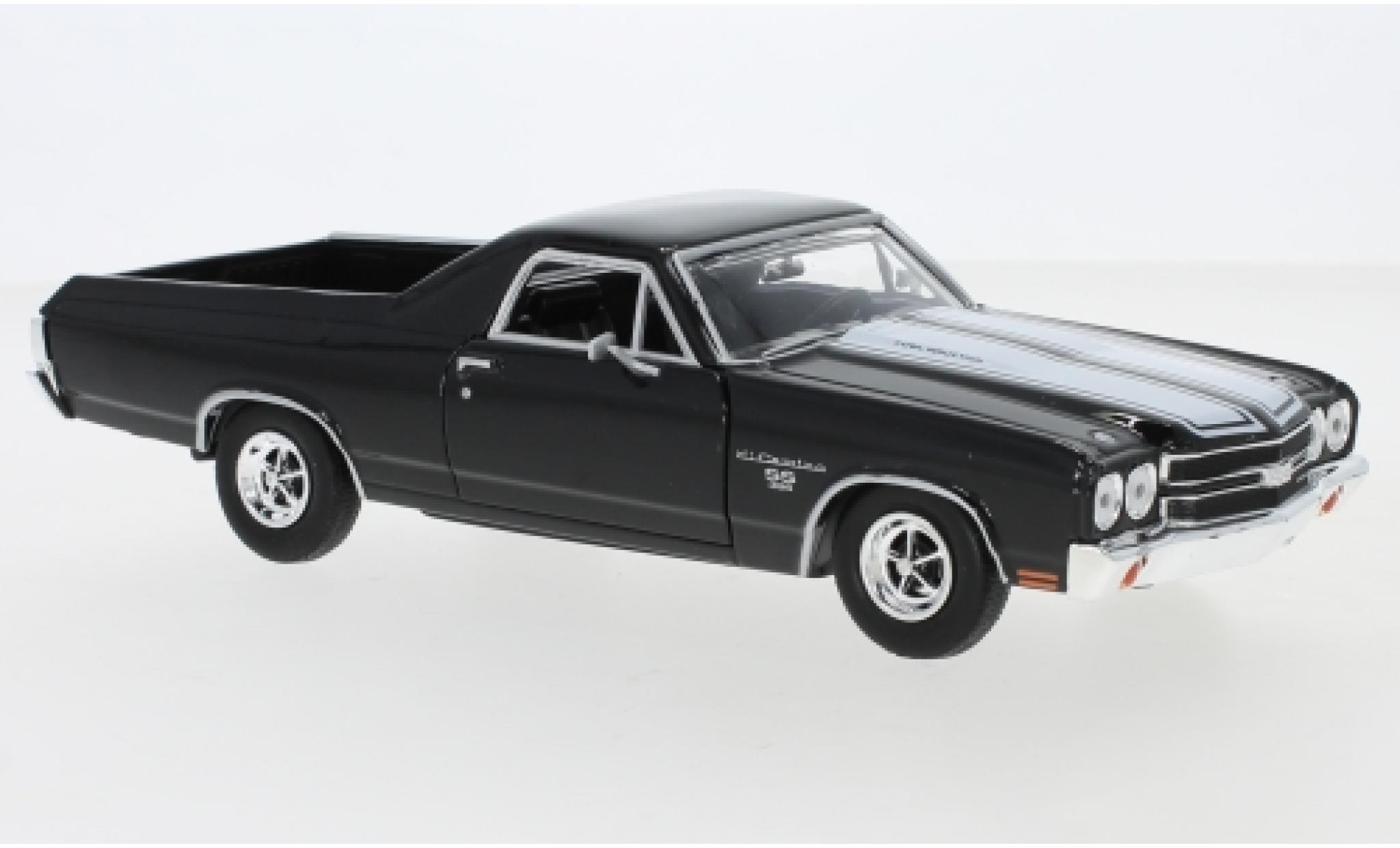 Chevrolet El Camino 1/24 Motormax SS 396 black/white 1970 diecast model cars