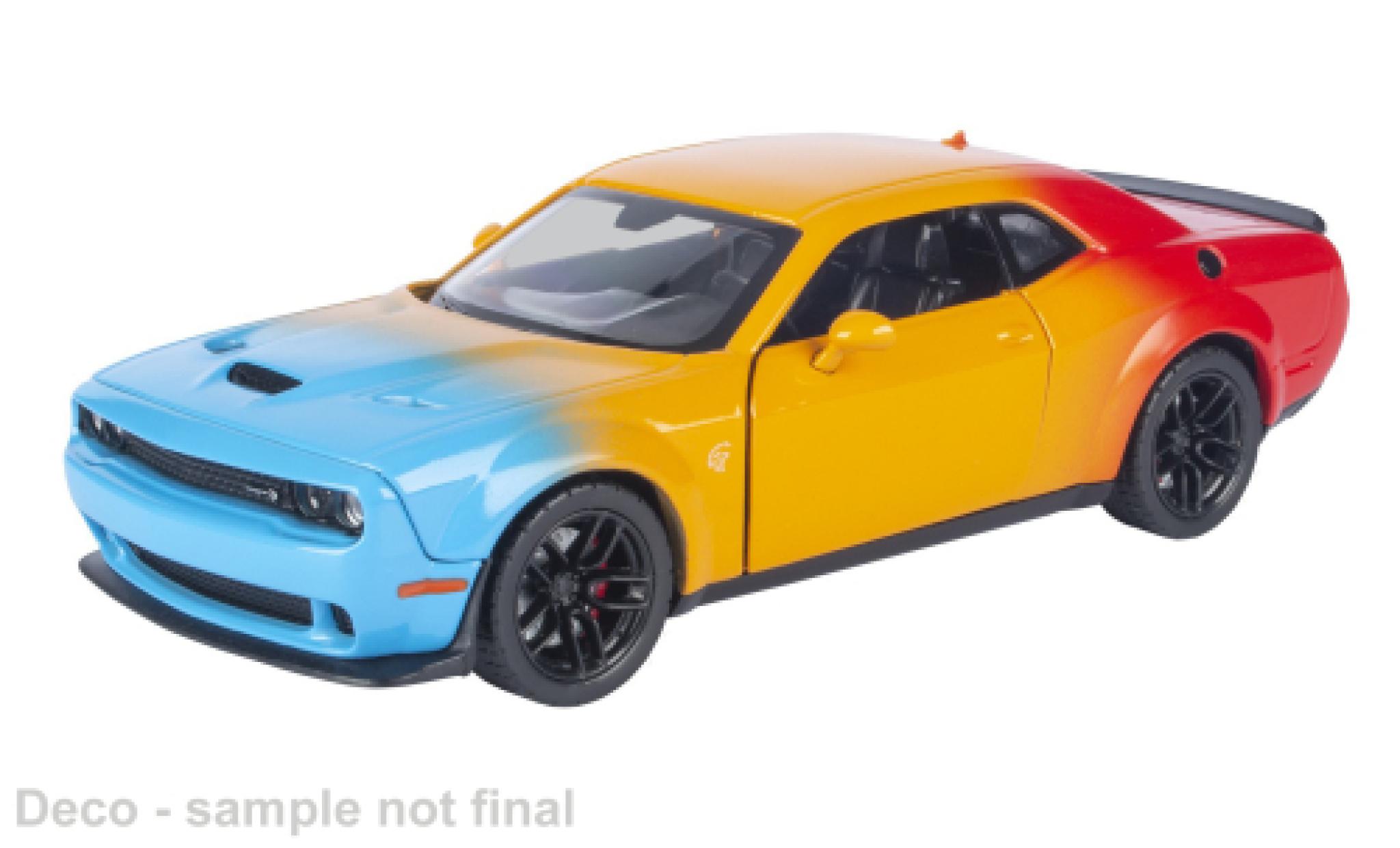Dodge Challenger 1/24 Motormax Hellcat SRT yellow/Dekor 2018 1:24 diecast model cars