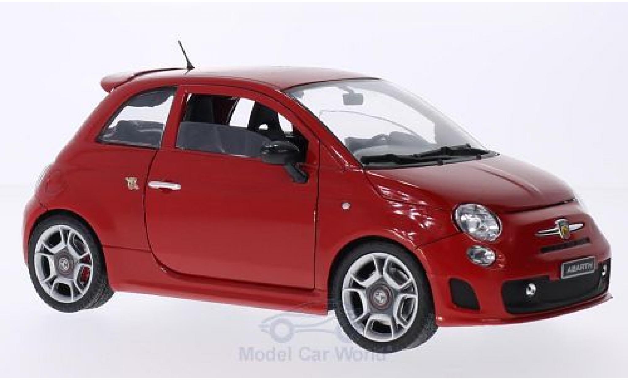 Fiat 500 F 1/18 Motormax Abarth red 2008 diecast model cars