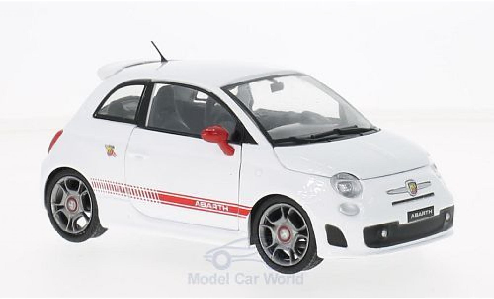 Fiat 500 F 1/24 Motormax Abarth white/red 2008 diecast model cars