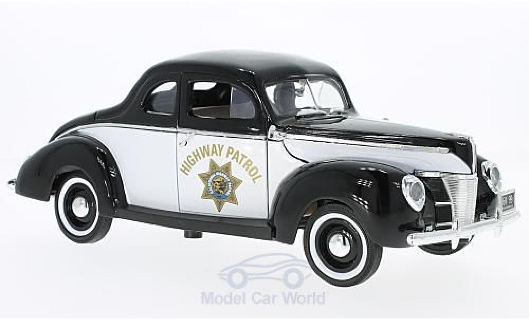 Ford Deluxe 1/18 Motormax Highway Patrol 1940 diecast model cars